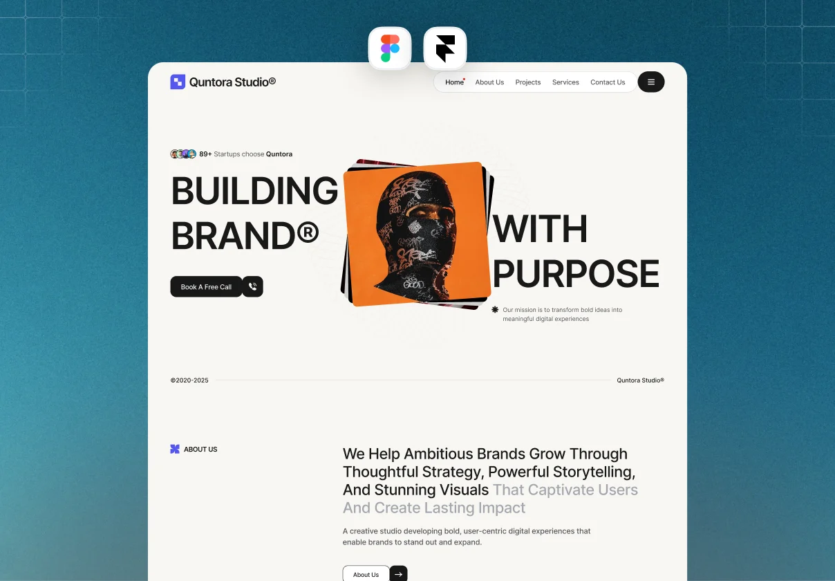 Quntora - Framer & Figma Creative Agency Website Template