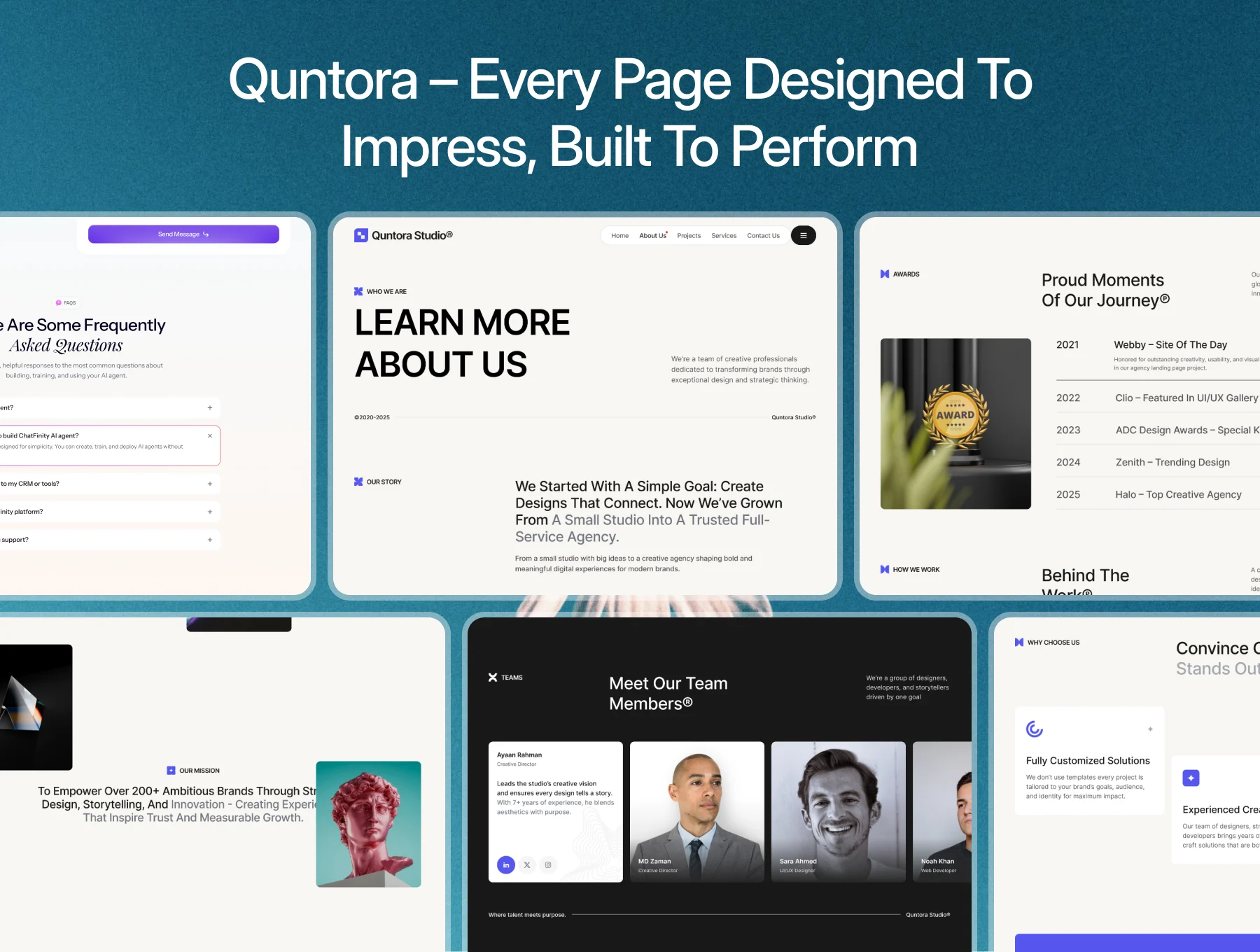 Quntora - Framer & Figma Creative Agency Website Template 3