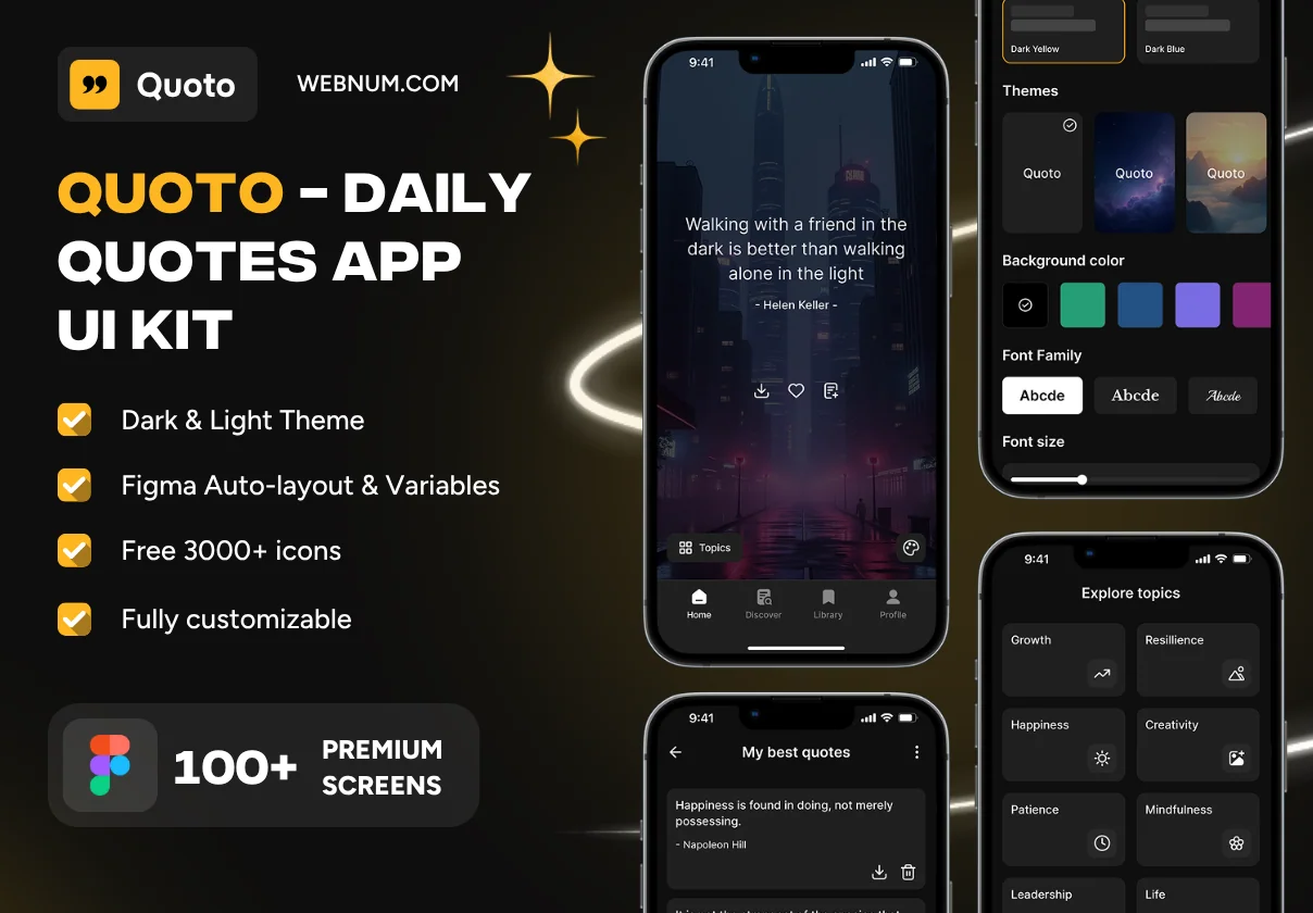 Quoto - Daily Quotes App Ui Kit