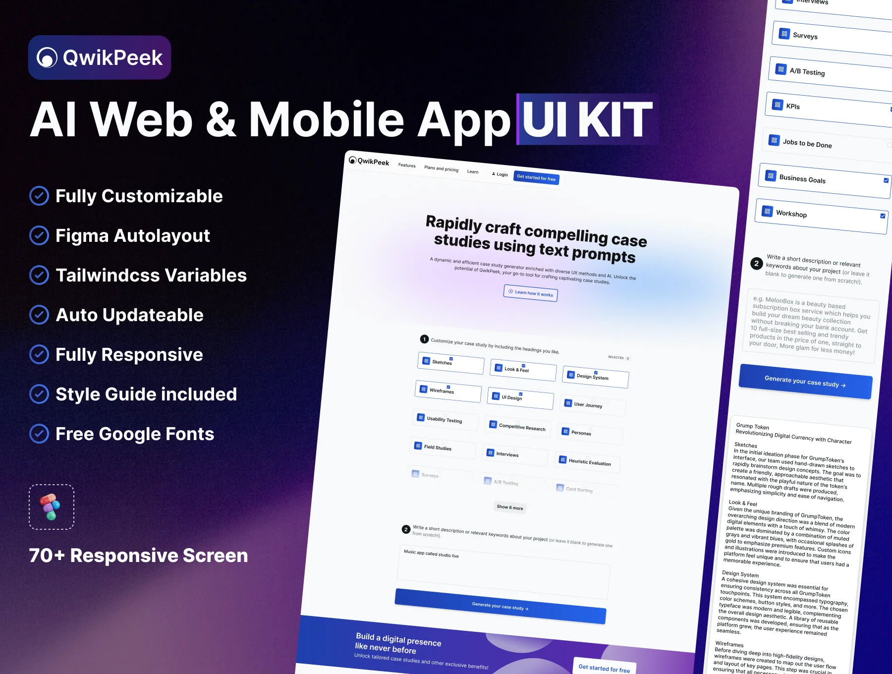 QwikPeek - AI Web & Mobile App UI Kit
