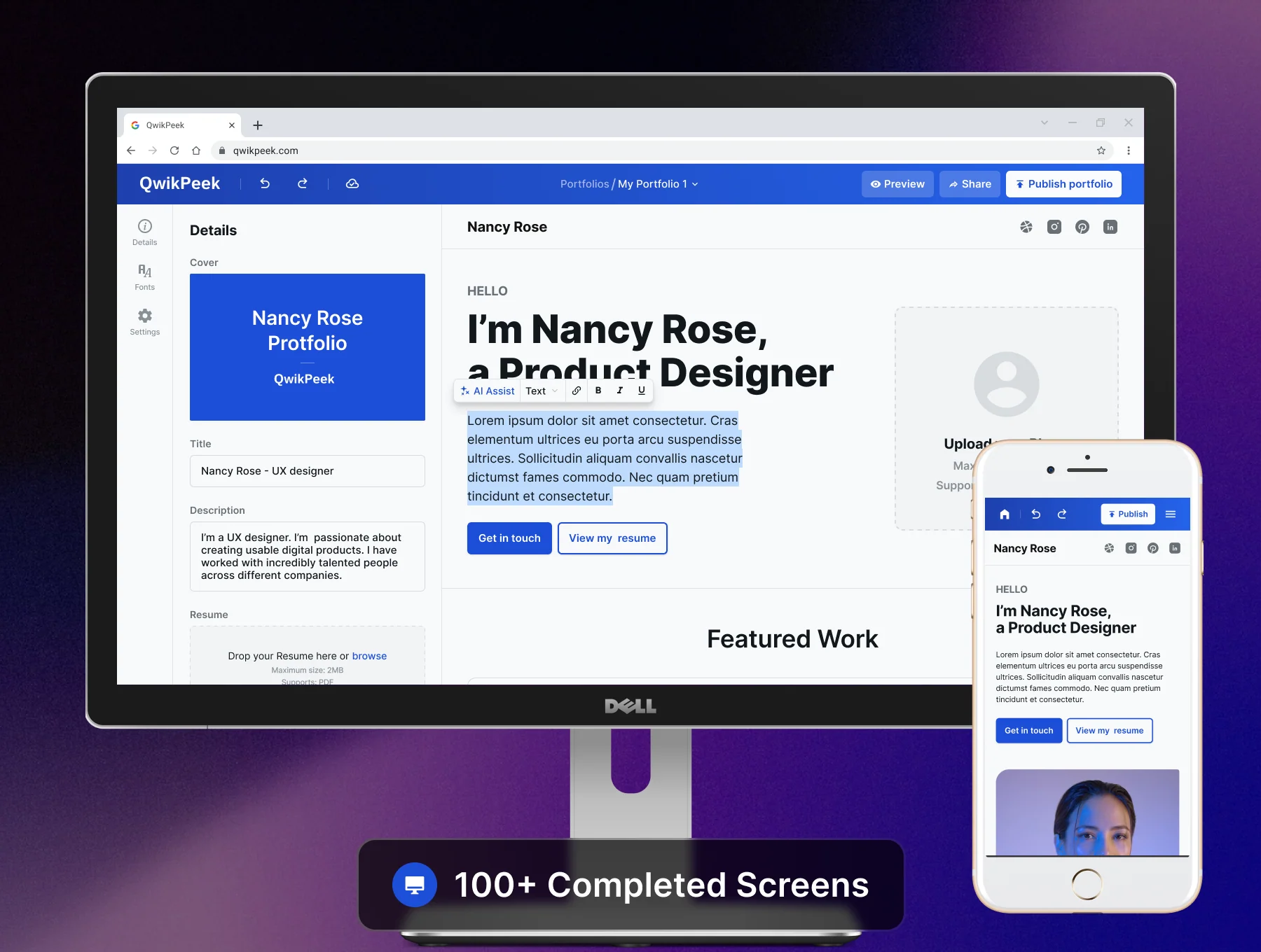 QwikPeek - AI Web & Mobile App UI Kit 3