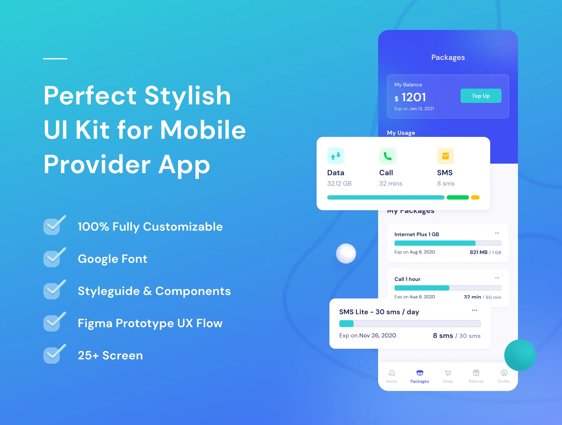 Qyuota Mobile Provider App UI Kit 2