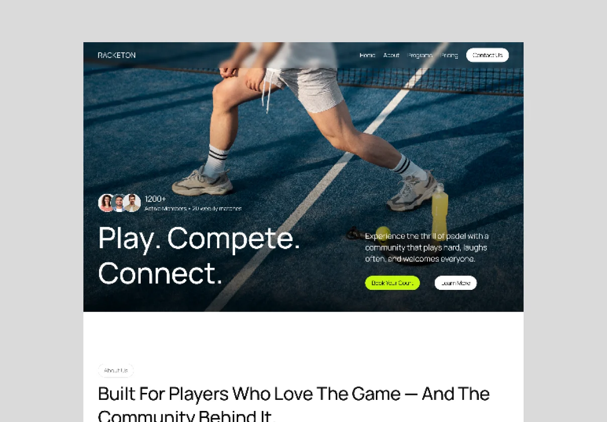 Racketon - Sports Framer Template