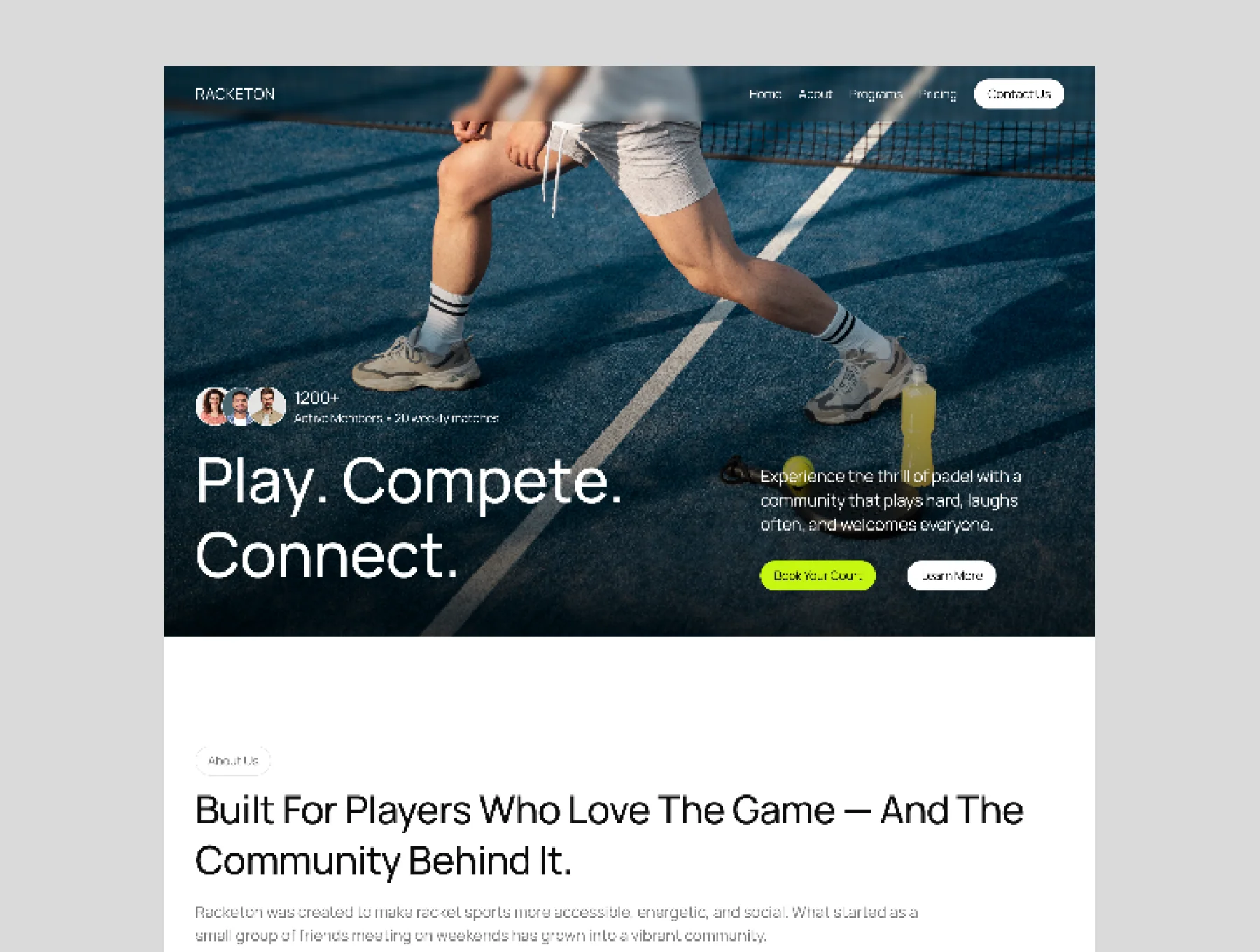 Racketon - Sports Framer Template