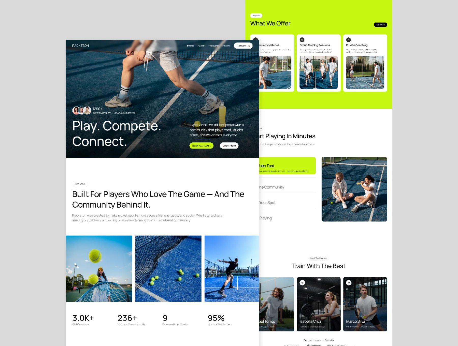 Racketon - Sports Framer Template 2