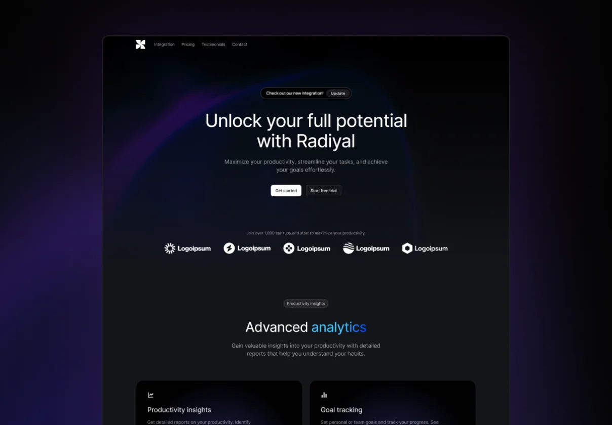 Radiyal - Framer template