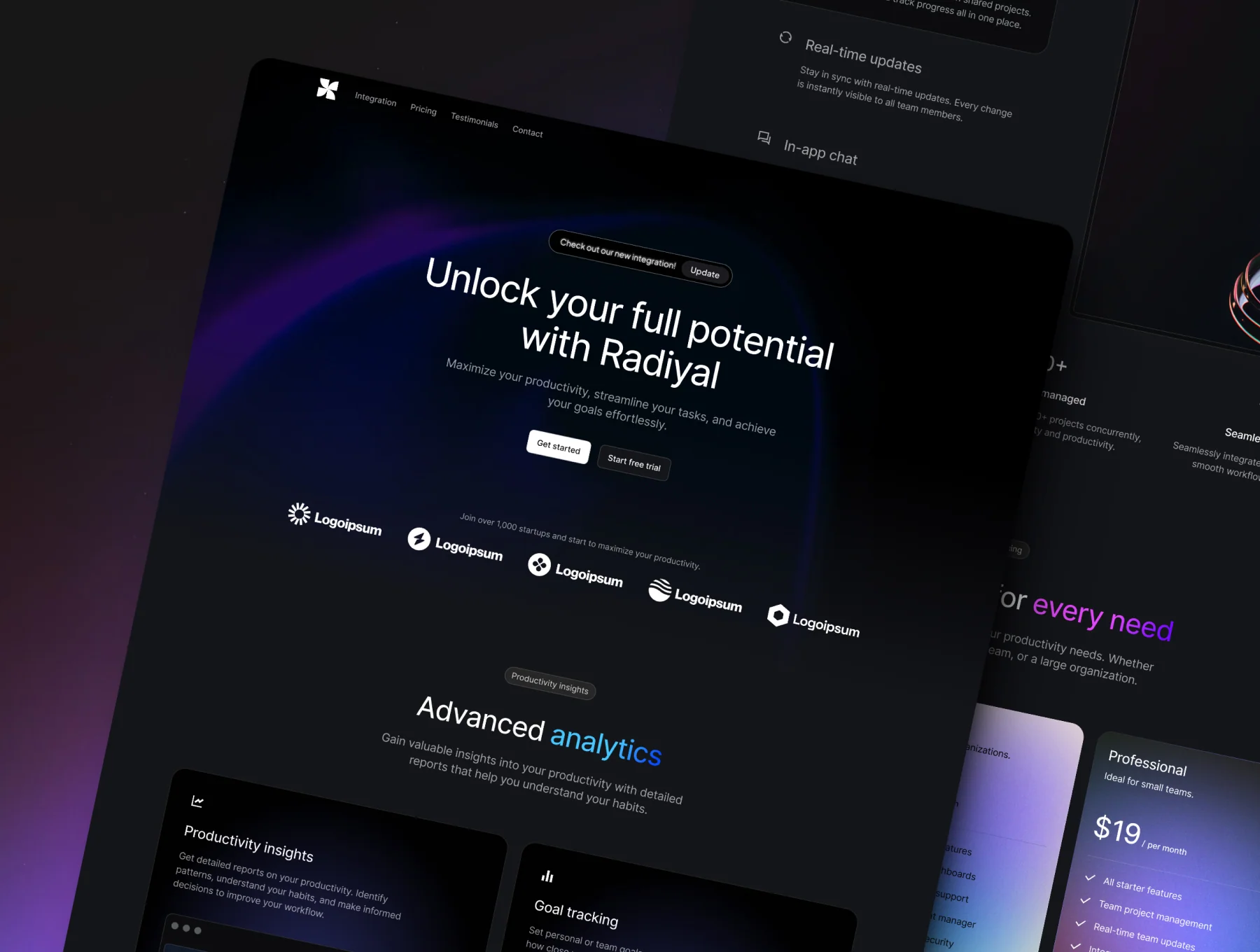 Radiyal - Framer template