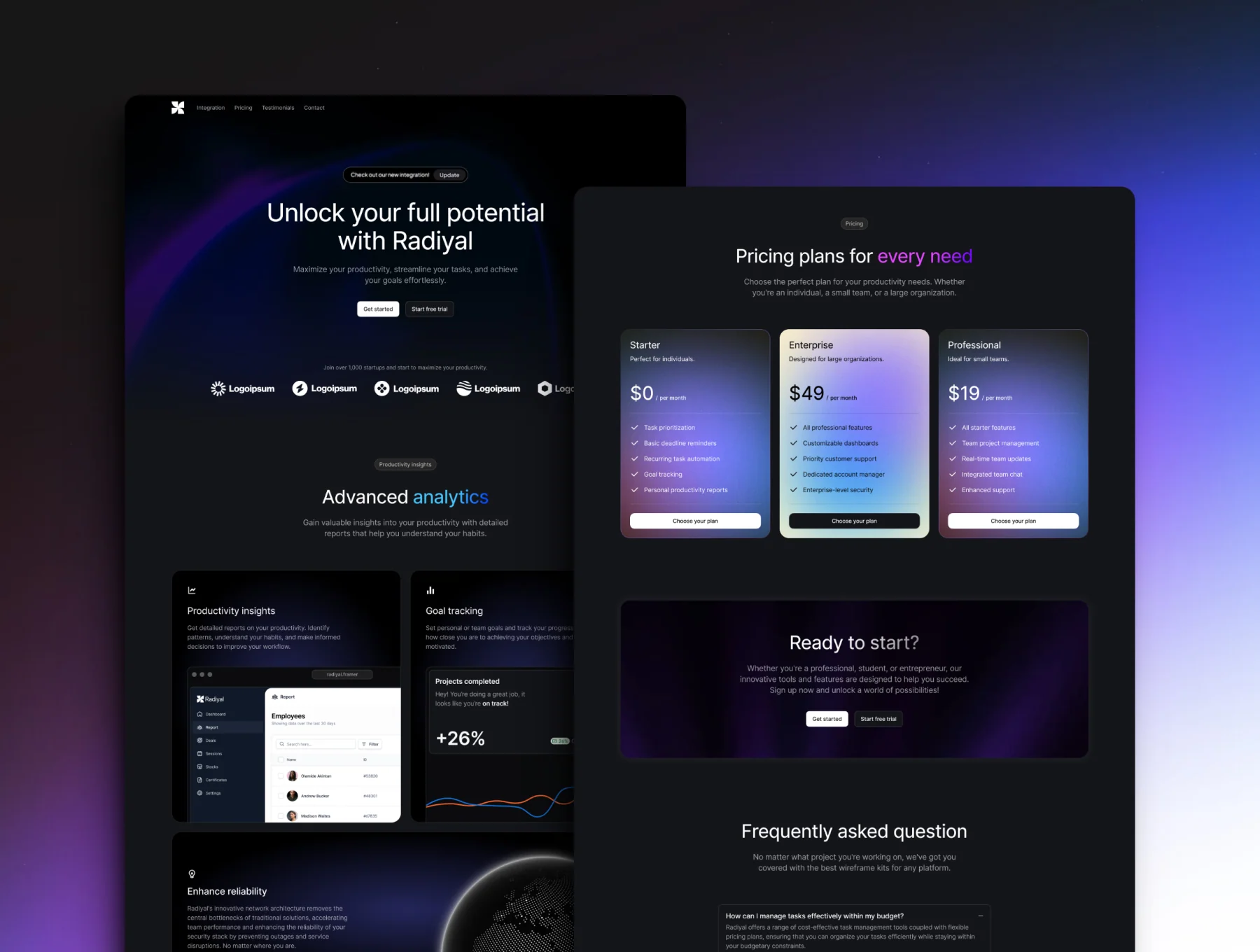 Radiyal - Framer template 4