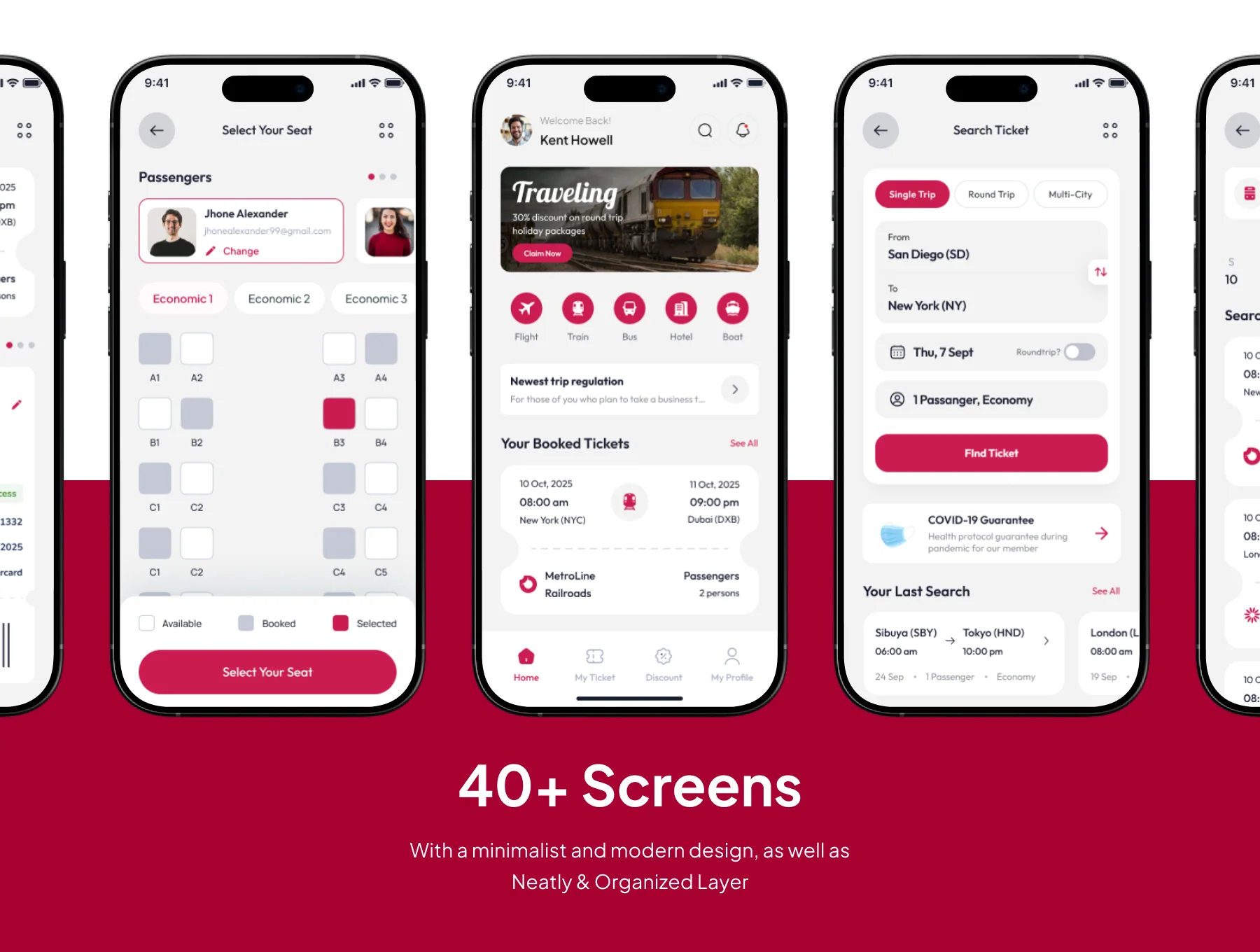 RailPass - Train Booking Ticket Premium UI KIts App 4