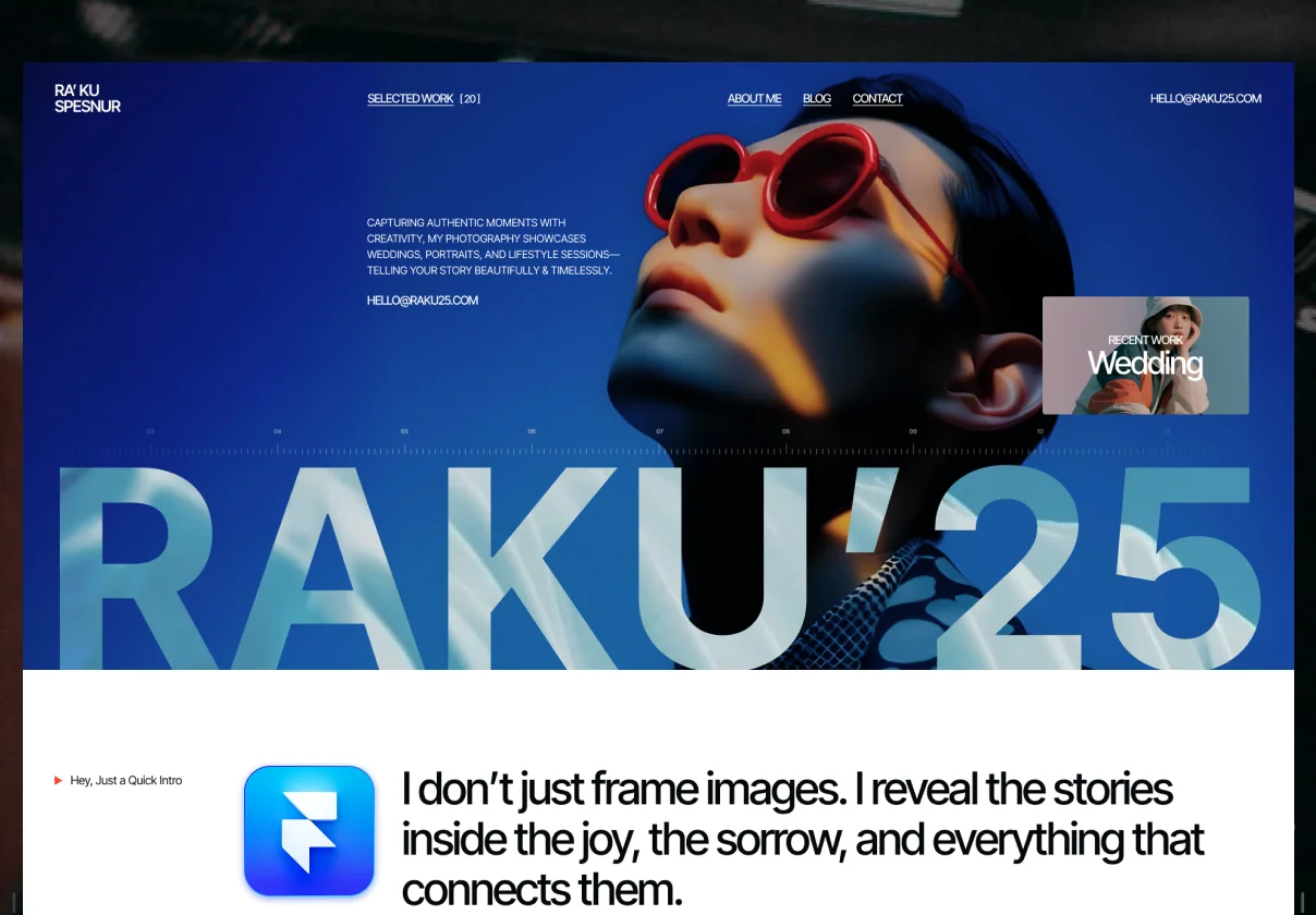 Raku 24 — Framer Photography template