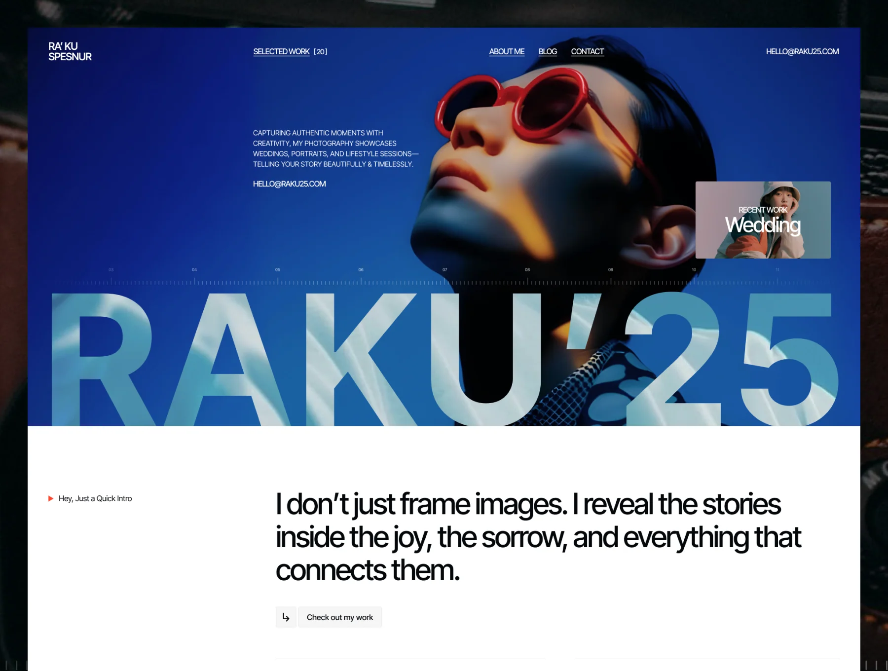Raku 24 — Framer Photography template