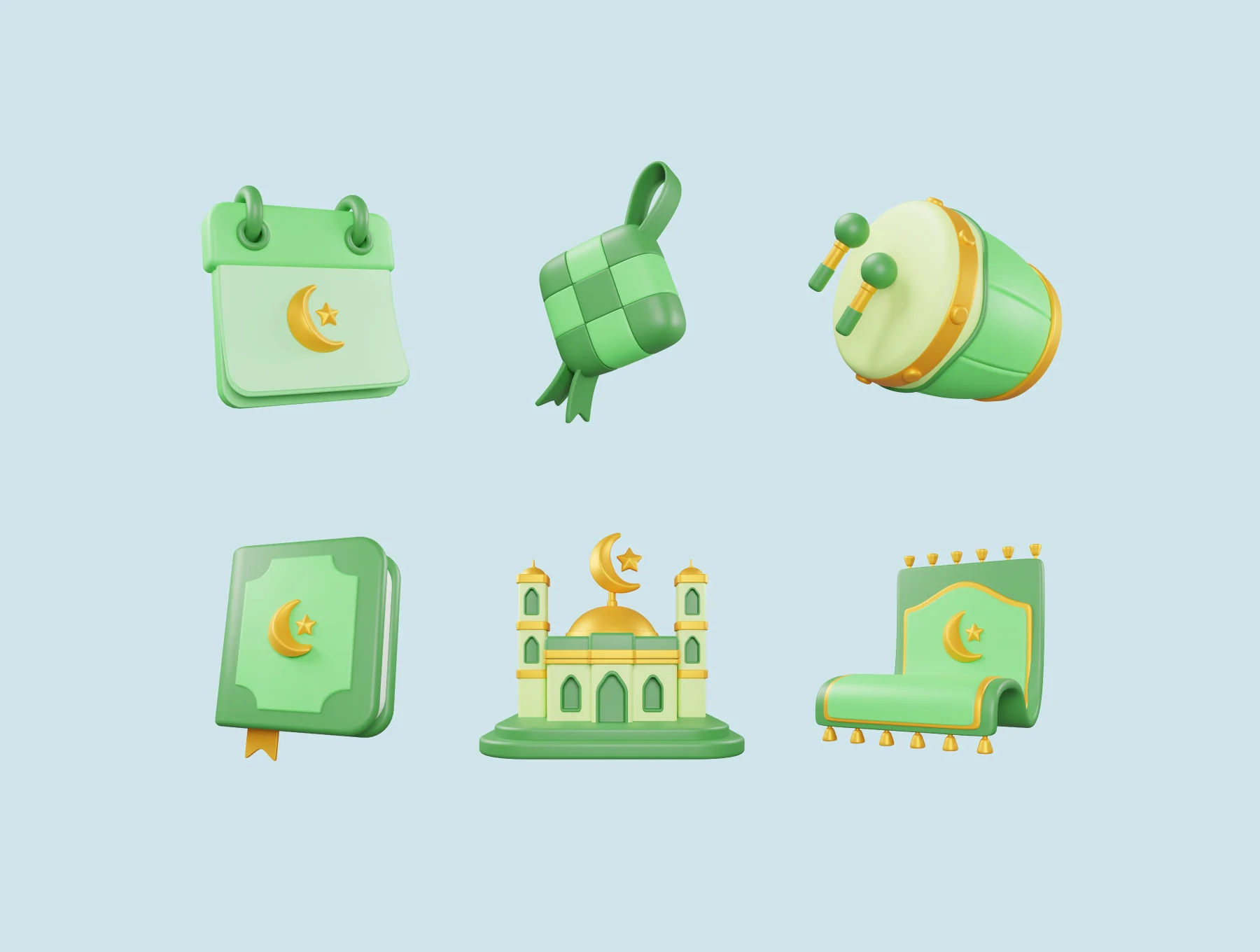 Ramadan and Eid Mubarak 3D Icon Pack 3