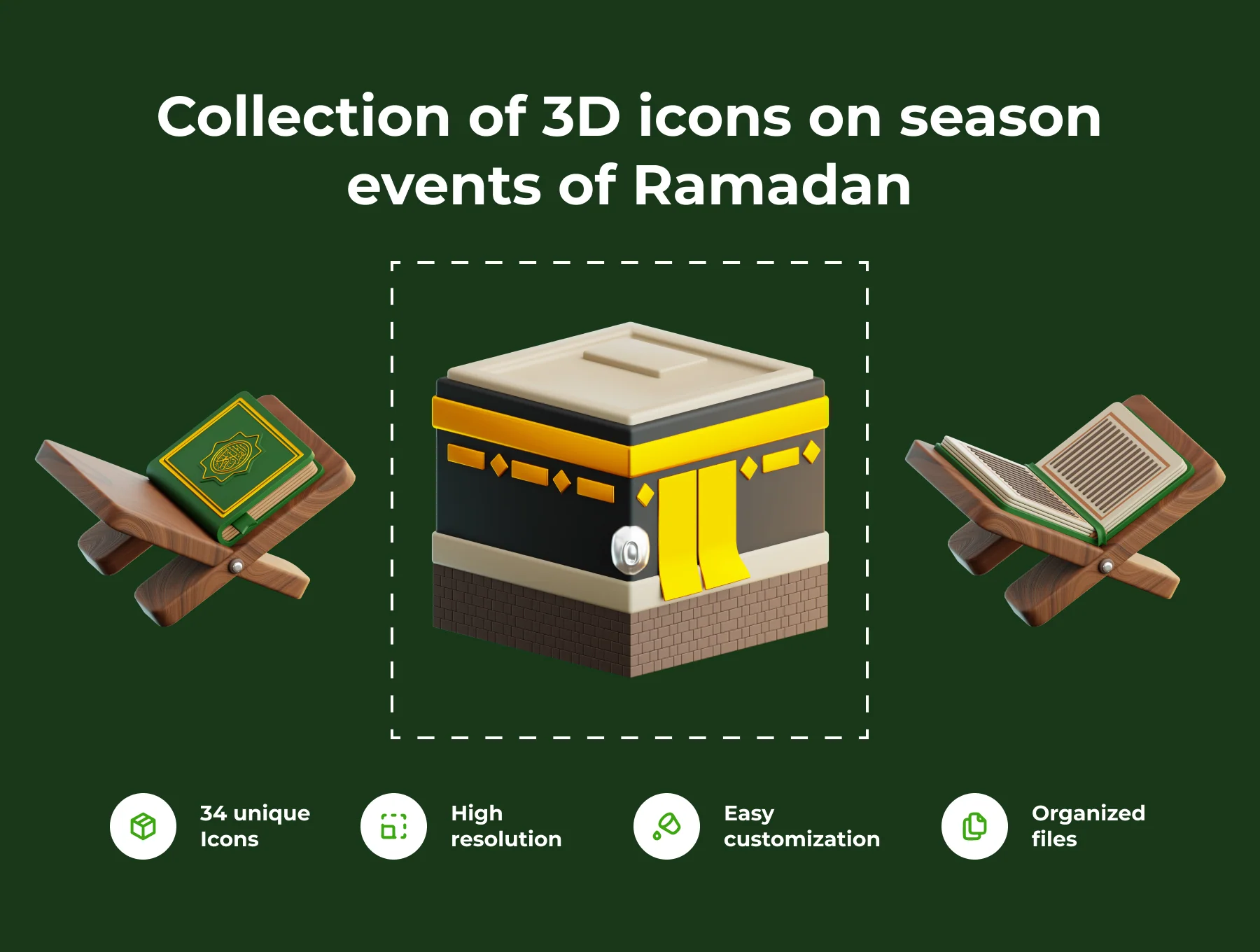 Ramadan & Eid Mubarak 3D Illustration Pack 2