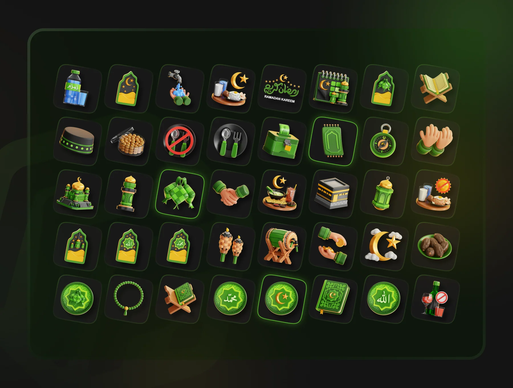 Ramadan Kareem 3d Icon Set 2