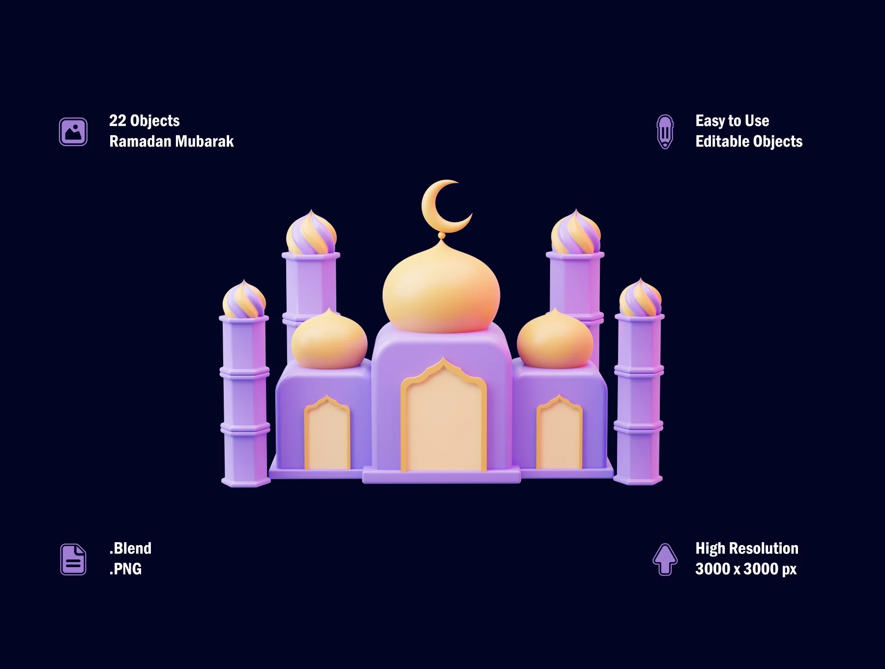 Ramadan Mubarak 3D Asset 2