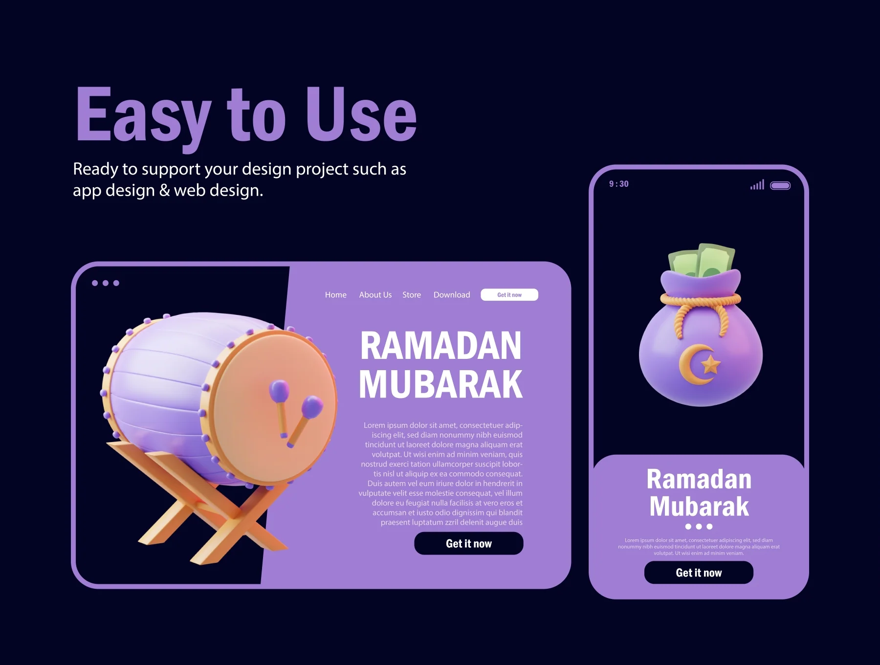 Ramadan Mubarak 3D Asset 4