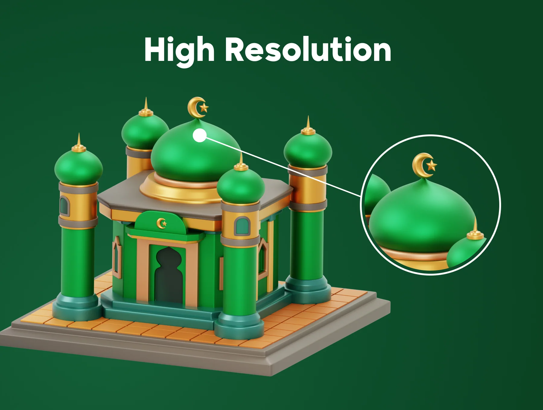 Ramadhan & Eid Mubarak 3D Asset 4