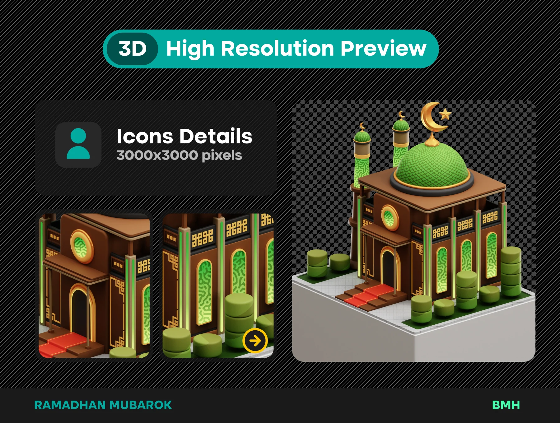 Ramadhan 3D Icons Illustration 3
