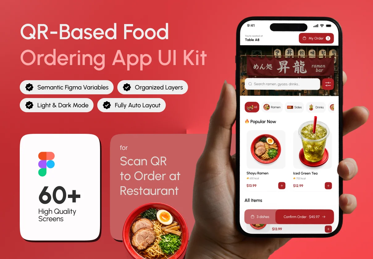 Ramenku – QR Code Restaurant Menu | Food Order App UI Kit