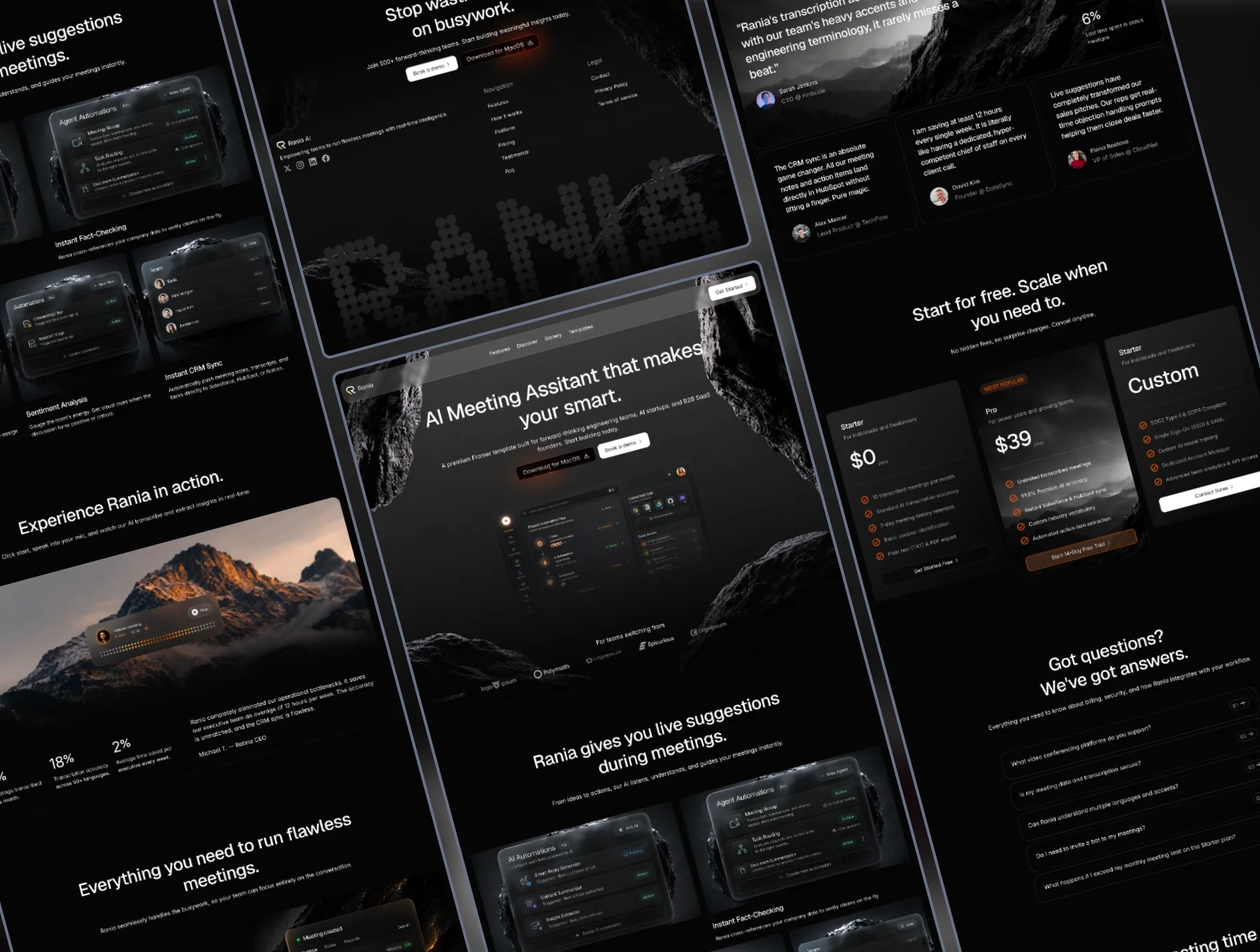 Rania — AI Meeting Assistant Framer Template 6