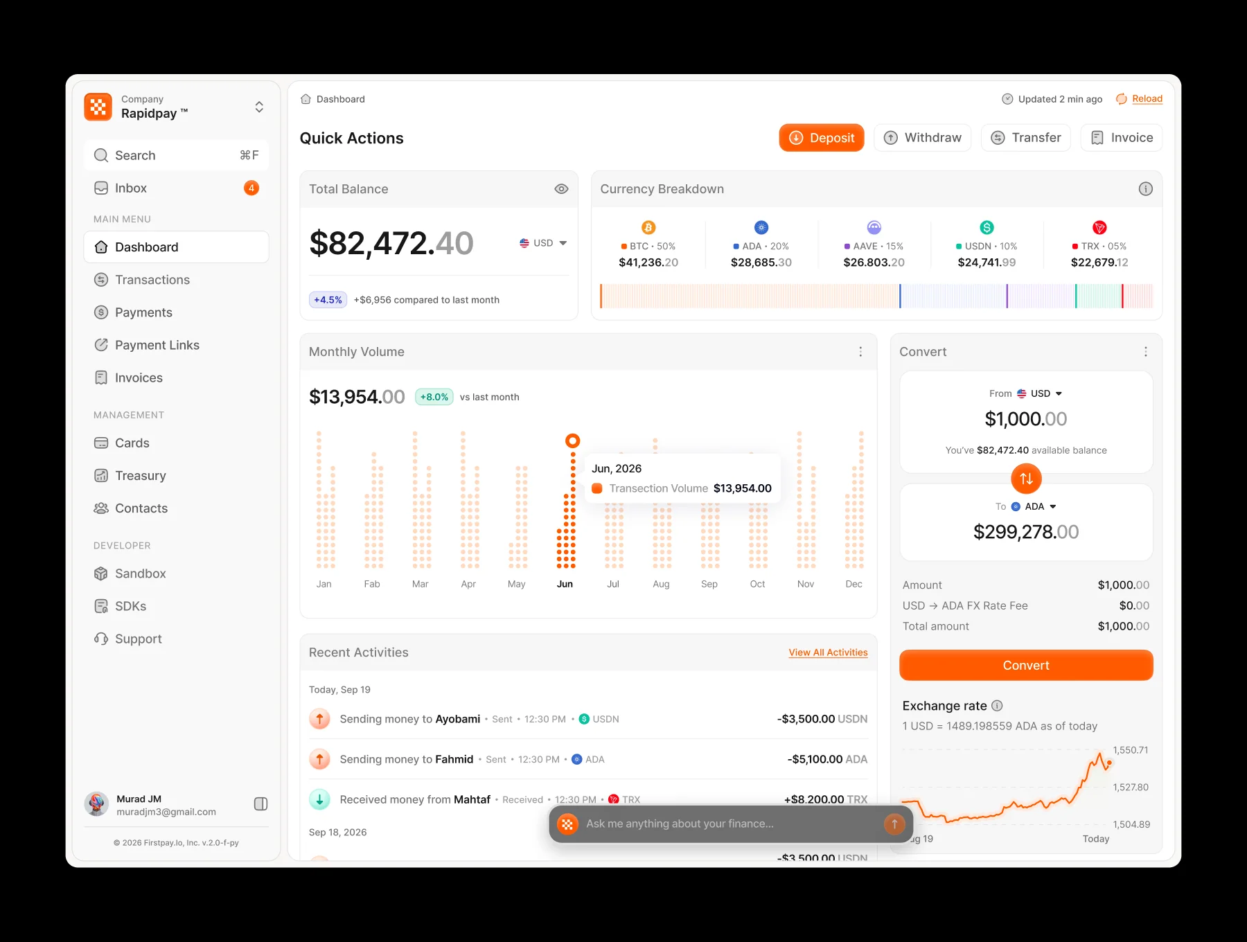 Rapid Pay - Finance Management Tool