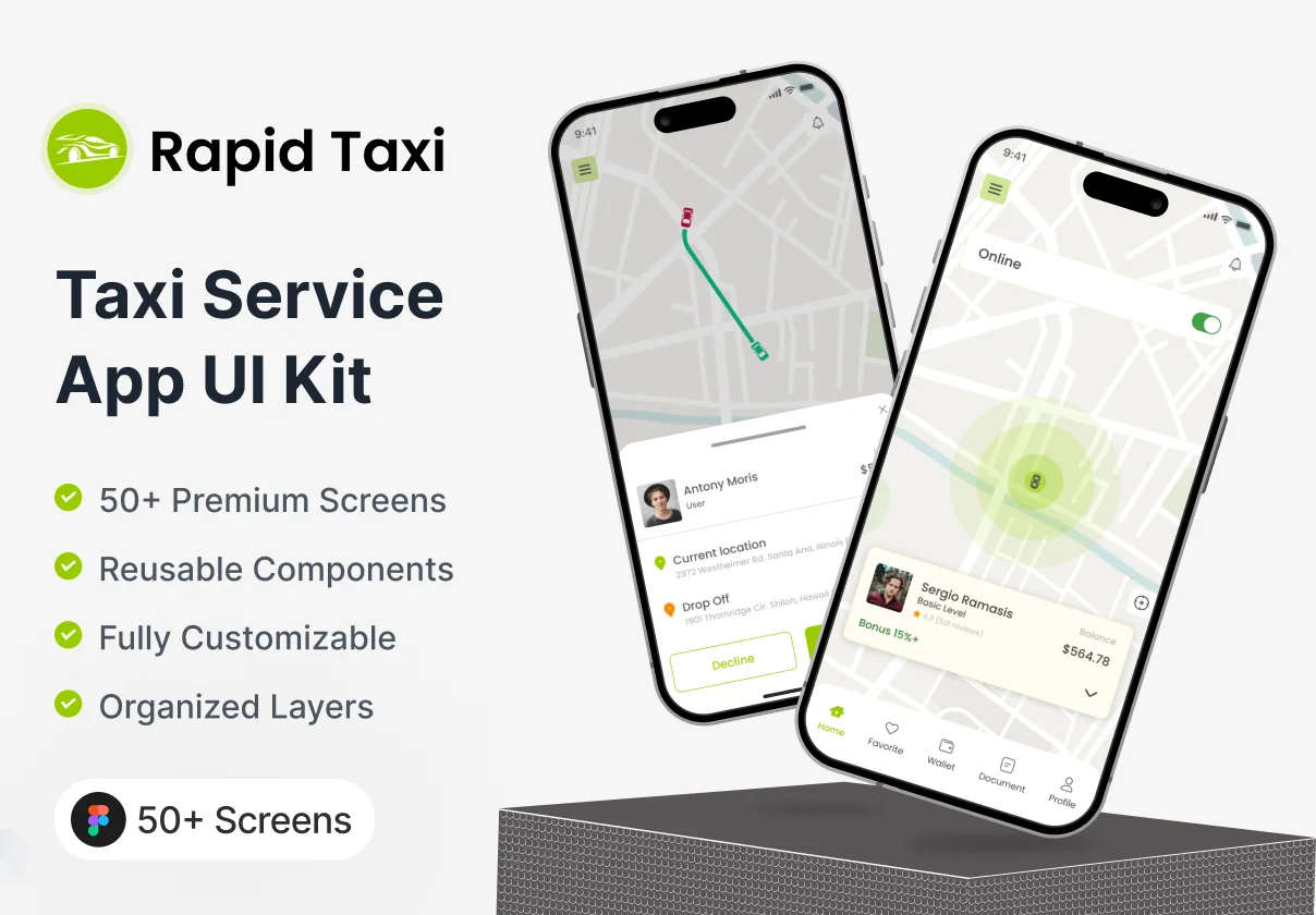 Rapid Taxi - Taxi Service App UI Kit