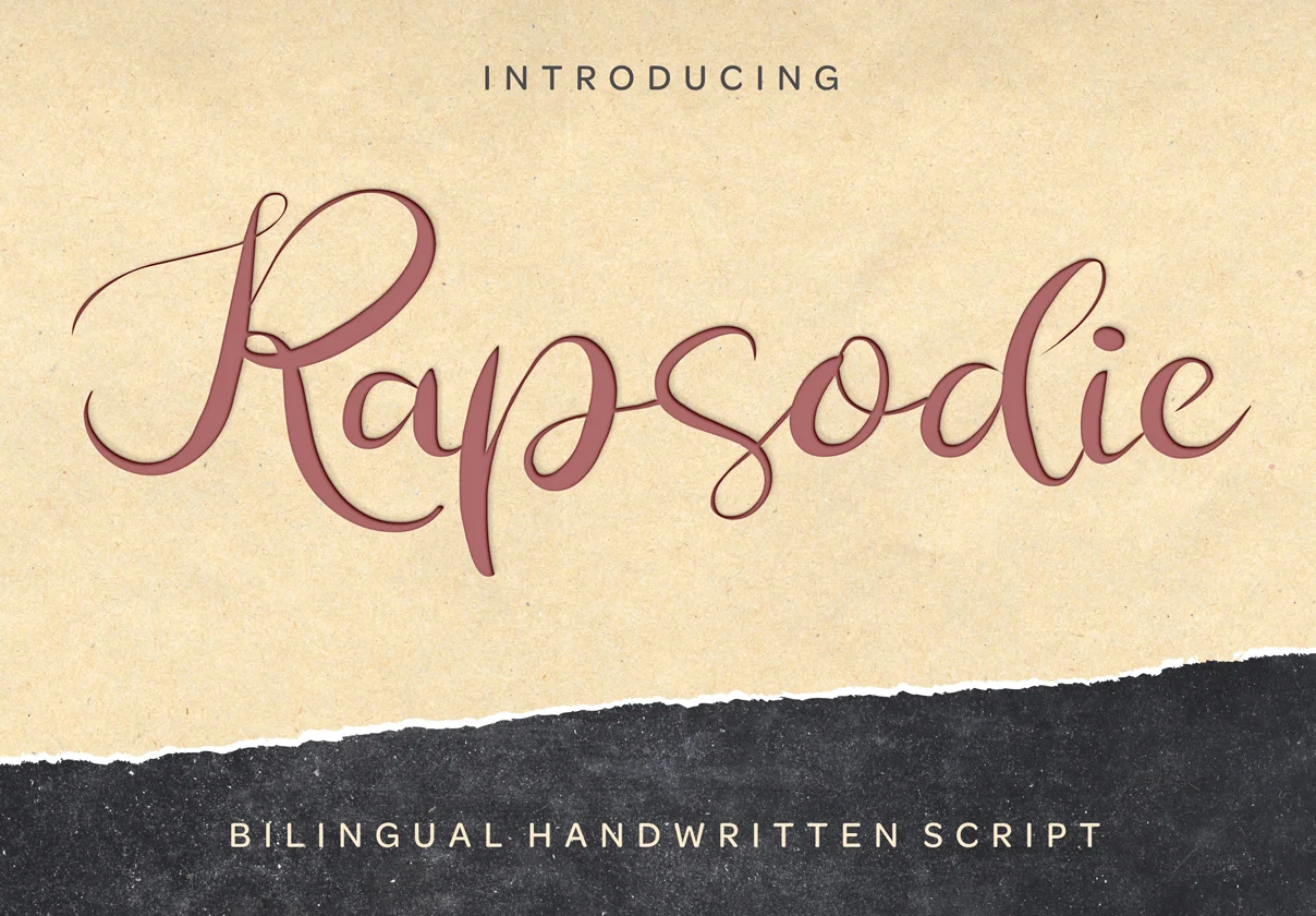 Rapsodie - Multilingual Script With English and Russian Letters