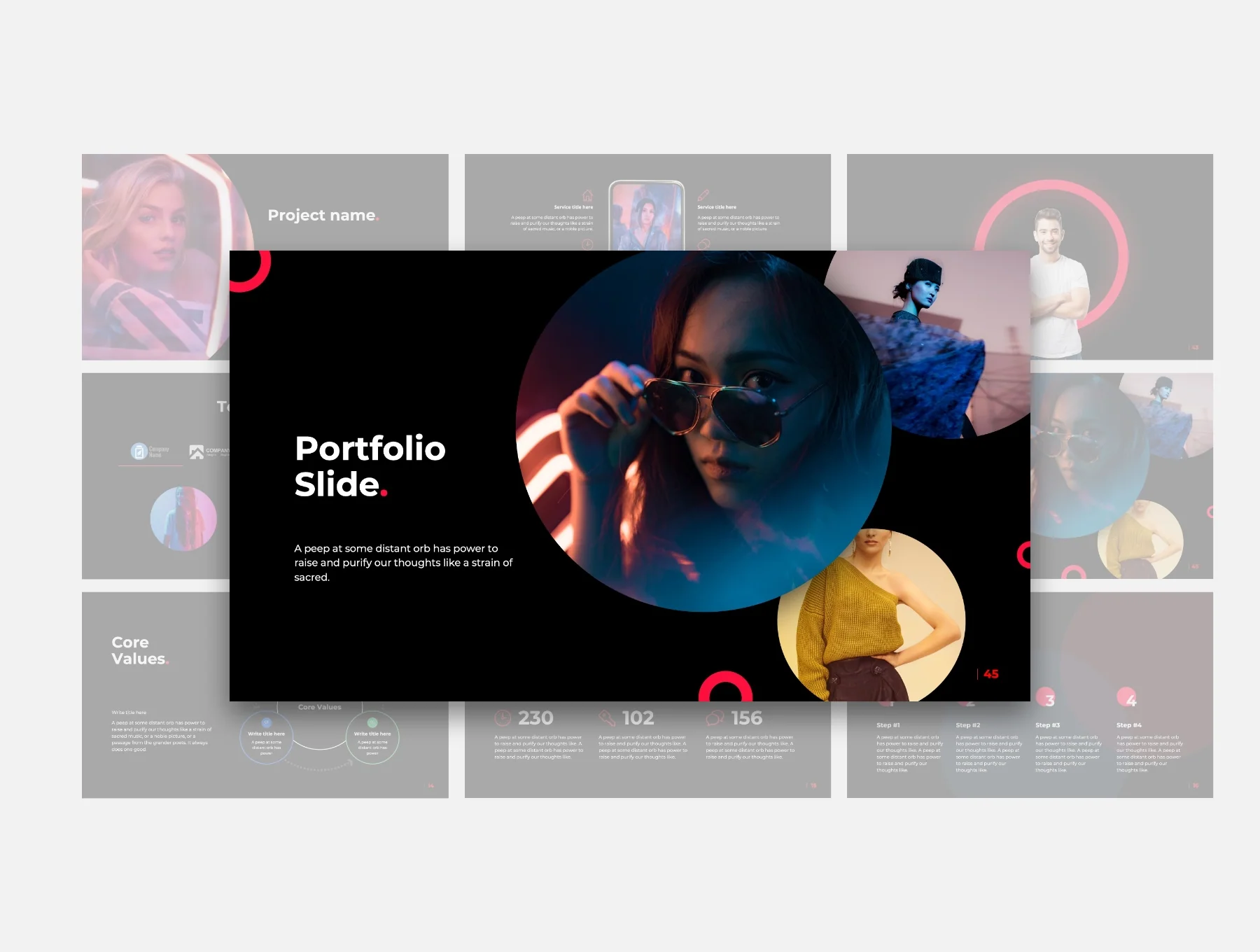 Rave Circle Powerpoint & Keynote template 6