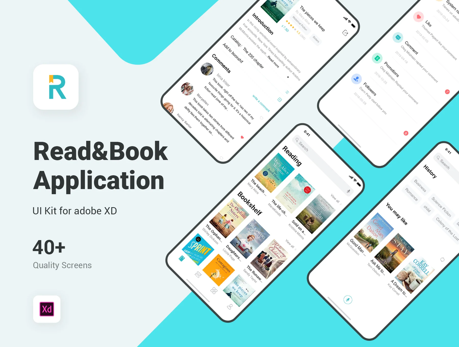 Read & Book UI Kit for Adobe XD