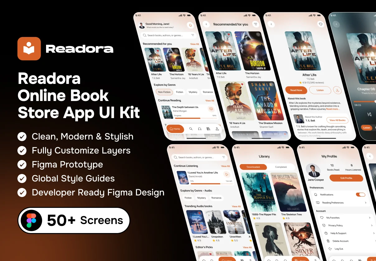 Readora Online Book Store App UI Kit