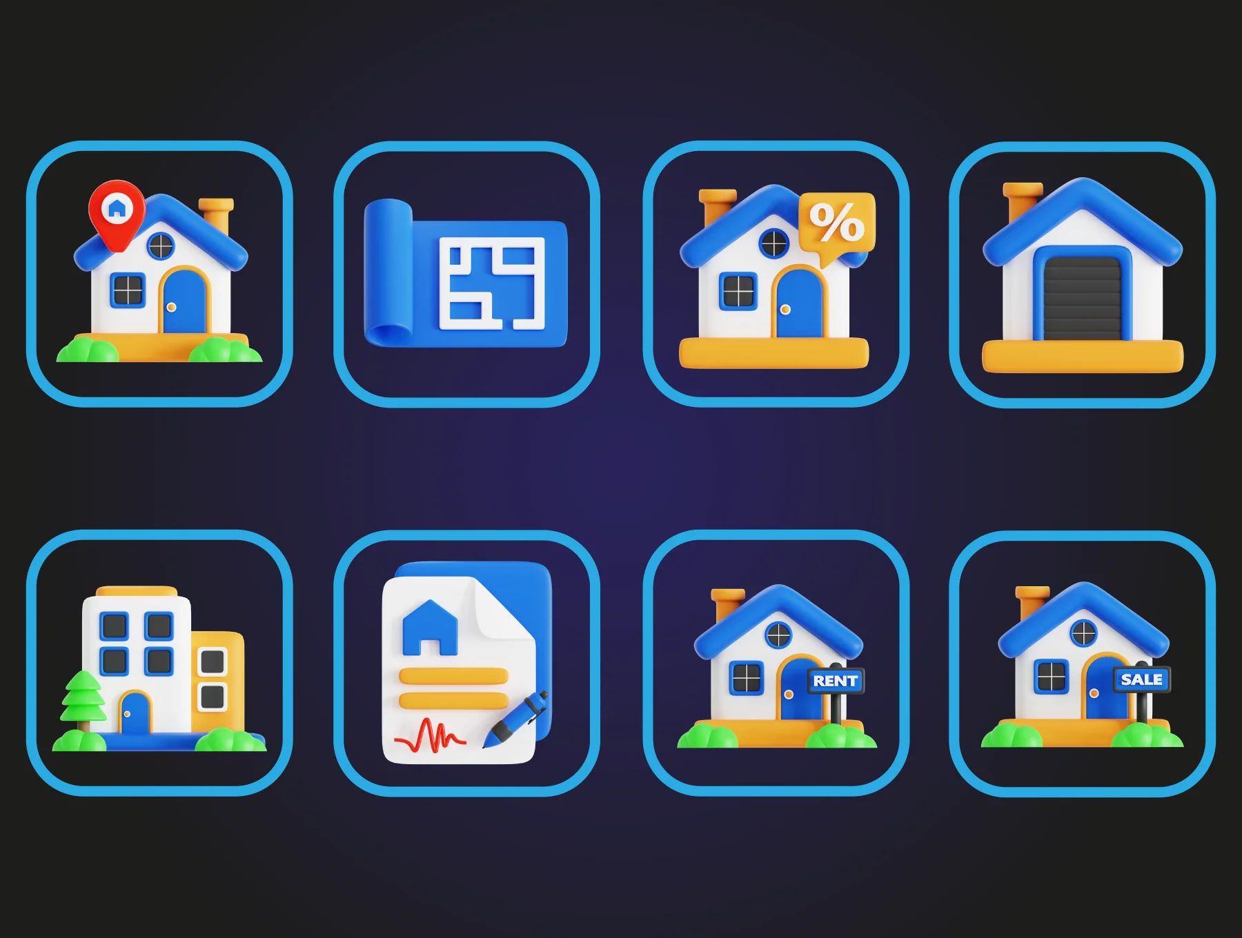Real Estate 3D Icon Pack 5