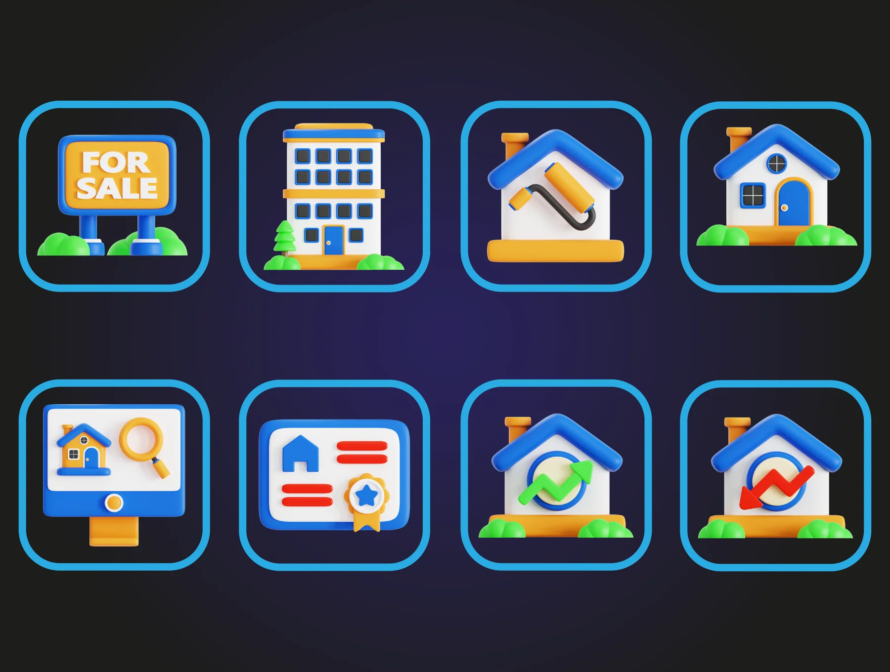 Real Estate 3D Icon Pack 6