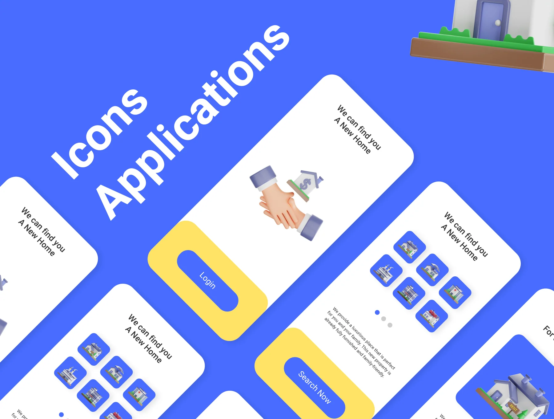 Real Estate 3D Icons Set 5