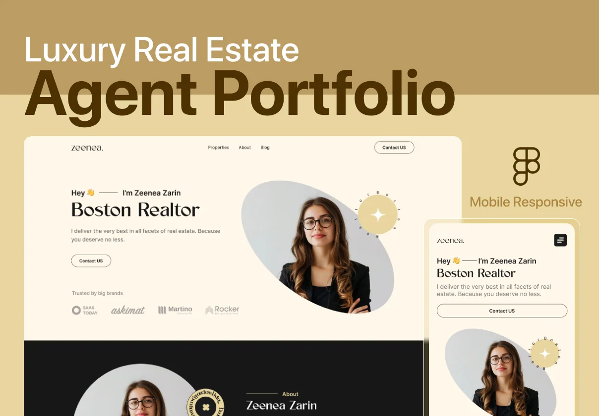 Real Estate Agent Portfolio website Template UI Kit