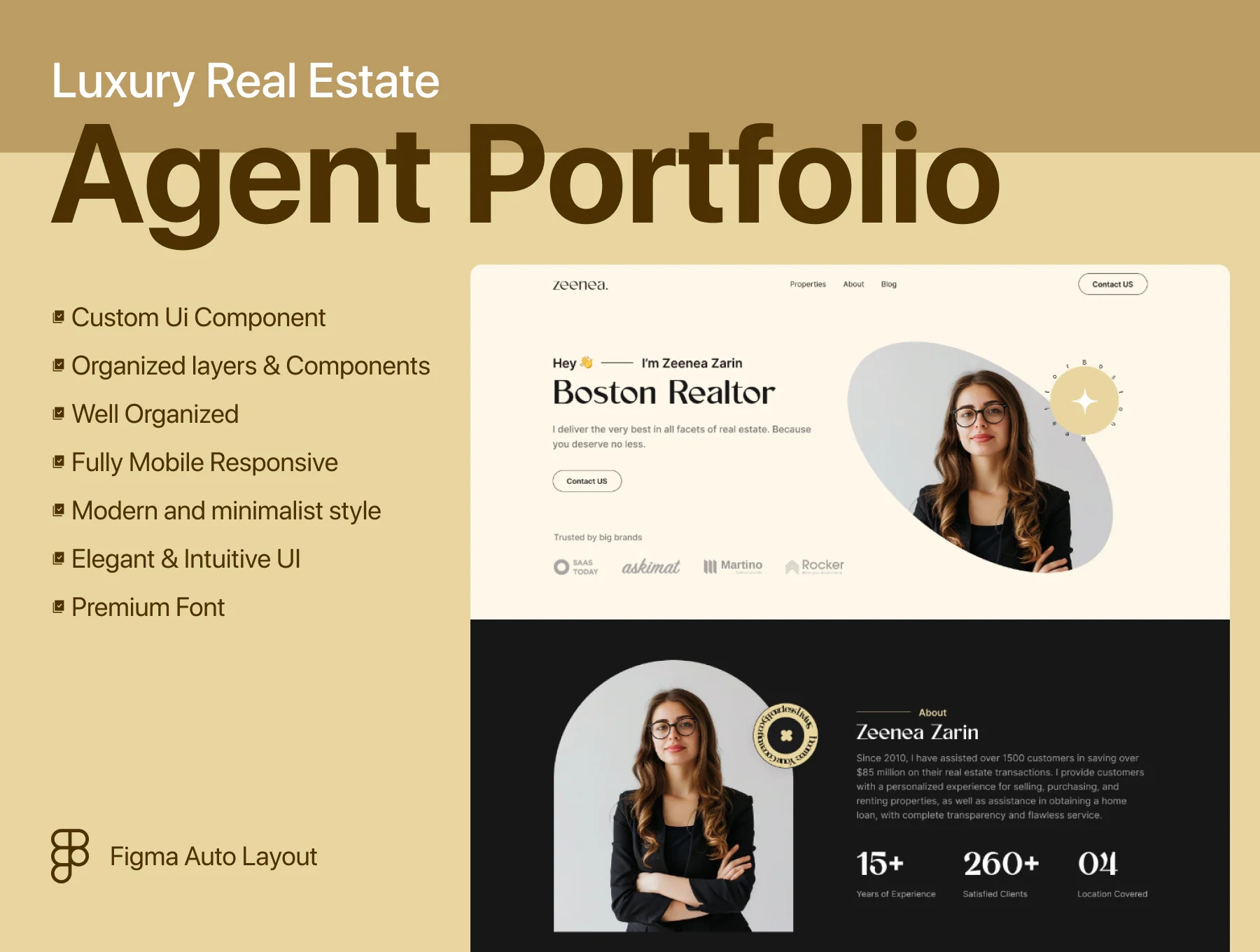 Real Estate Agent Portfolio website Template UI Kit