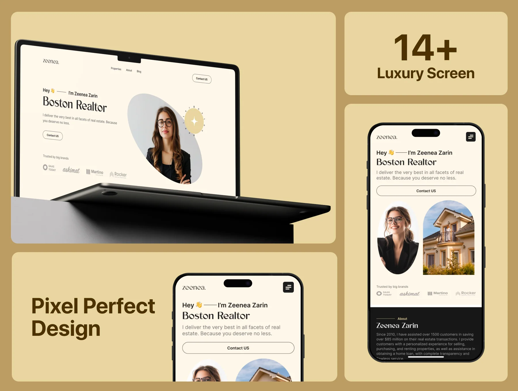 Real Estate Agent Portfolio website Template UI Kit 2