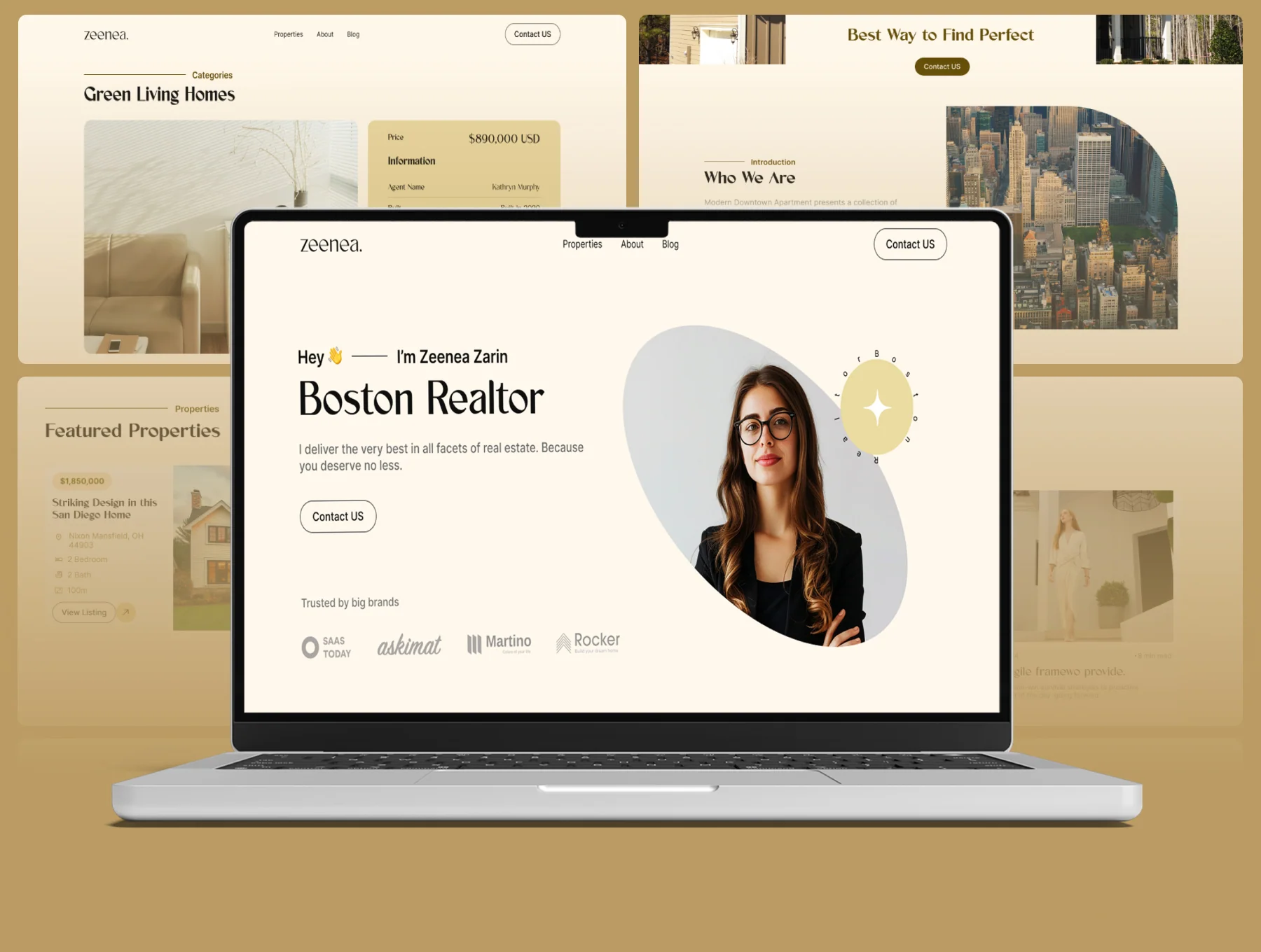 Real Estate Agent Portfolio website Template UI Kit 6