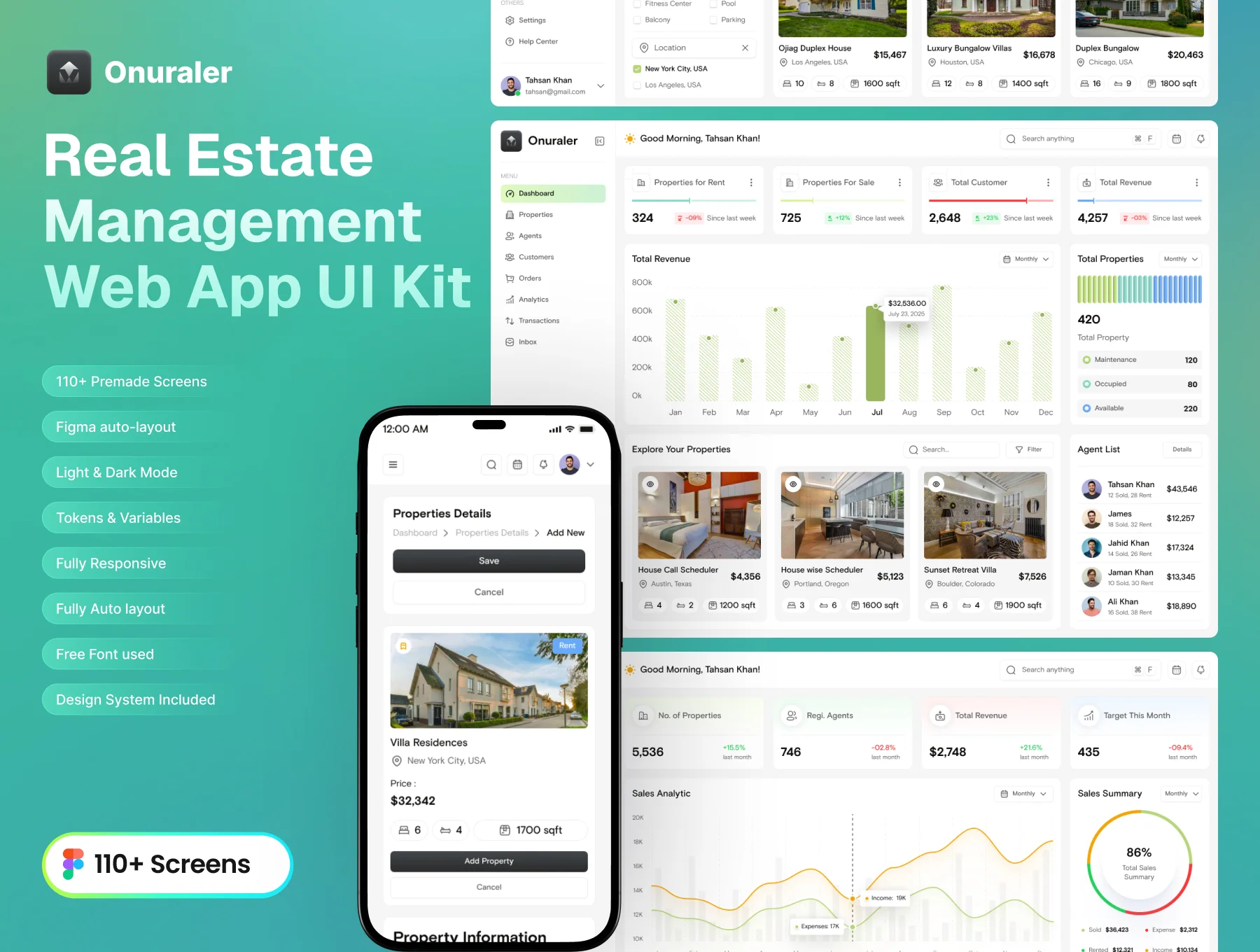 Real Estate Management Web App UI Kit