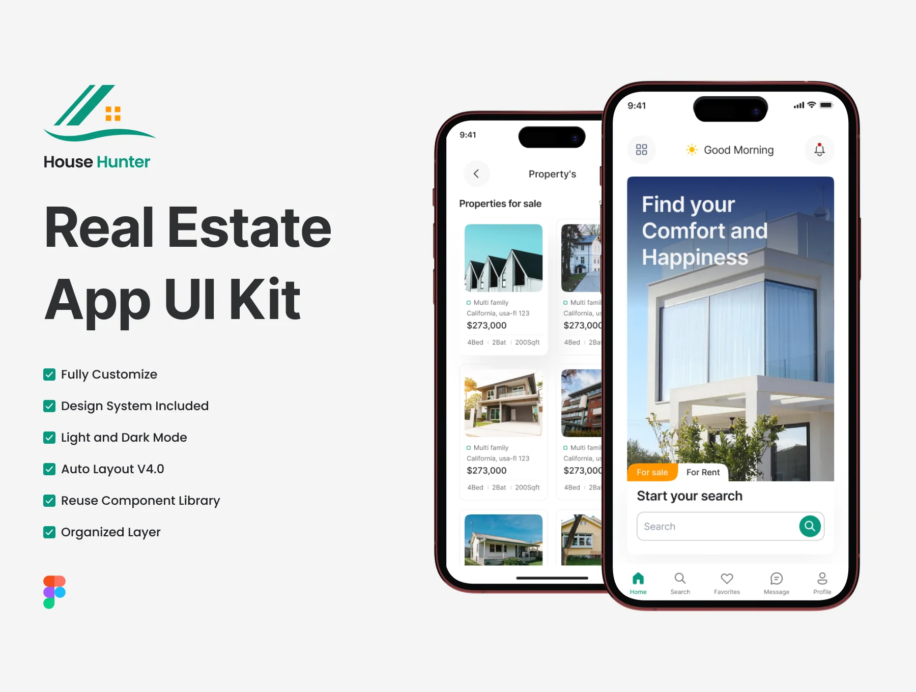 Real Estate Mobile App UI Kit Figma