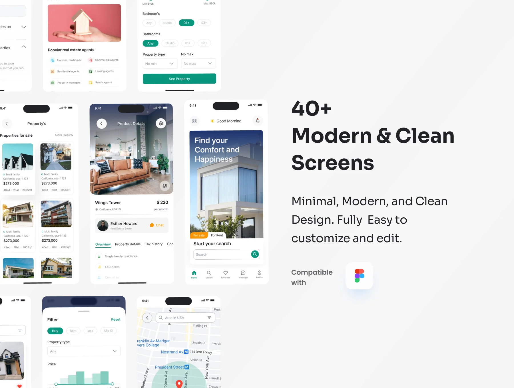Real Estate Mobile App UI Kit Figma 4