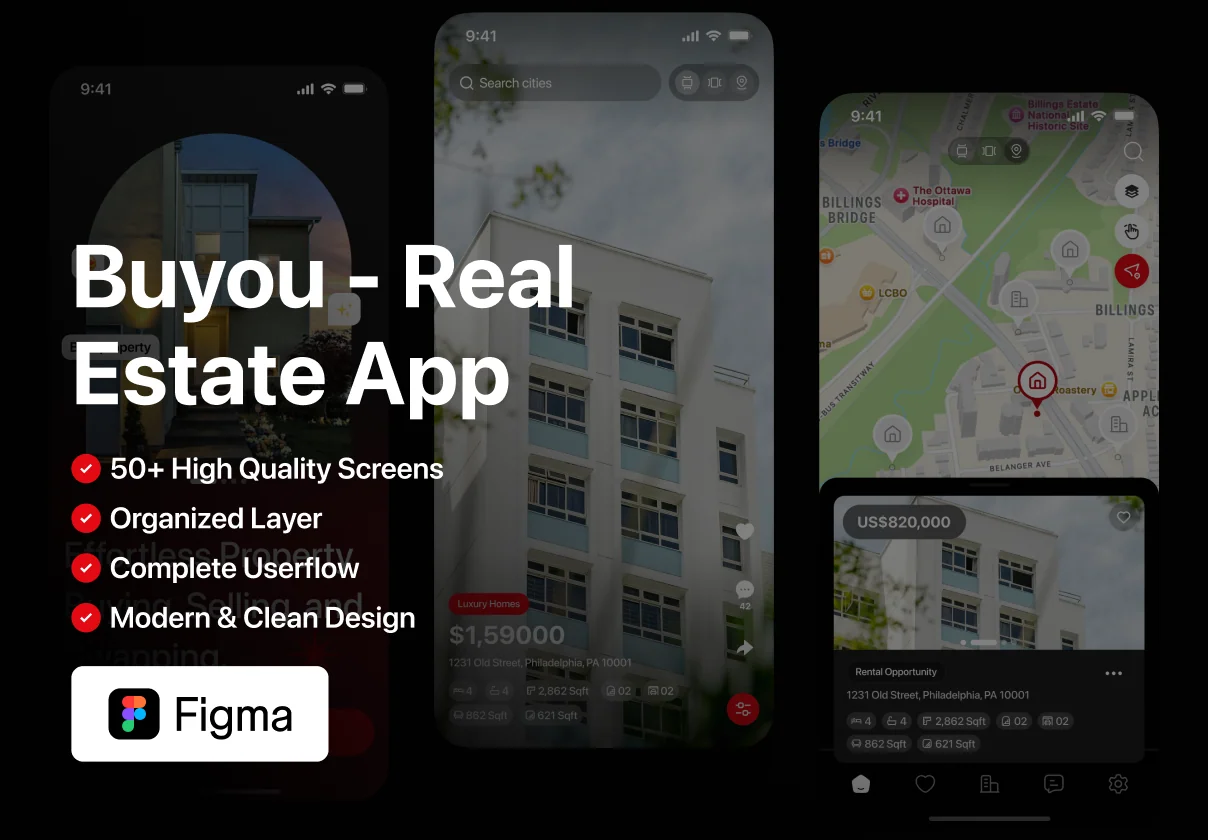 Real Estate Mobile App UI – Property Finder