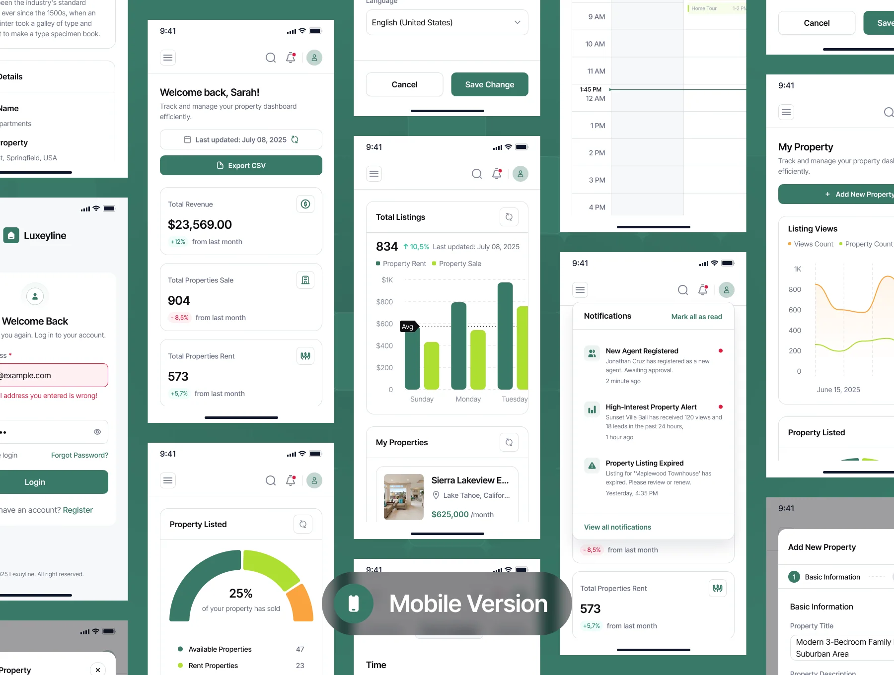 Luxeyline - Property Rental Management Dashboard UI Kit 6