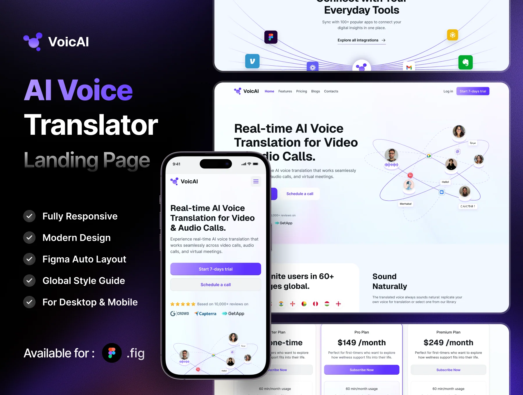 Real Time AI Translator Landing Page - VoicAI