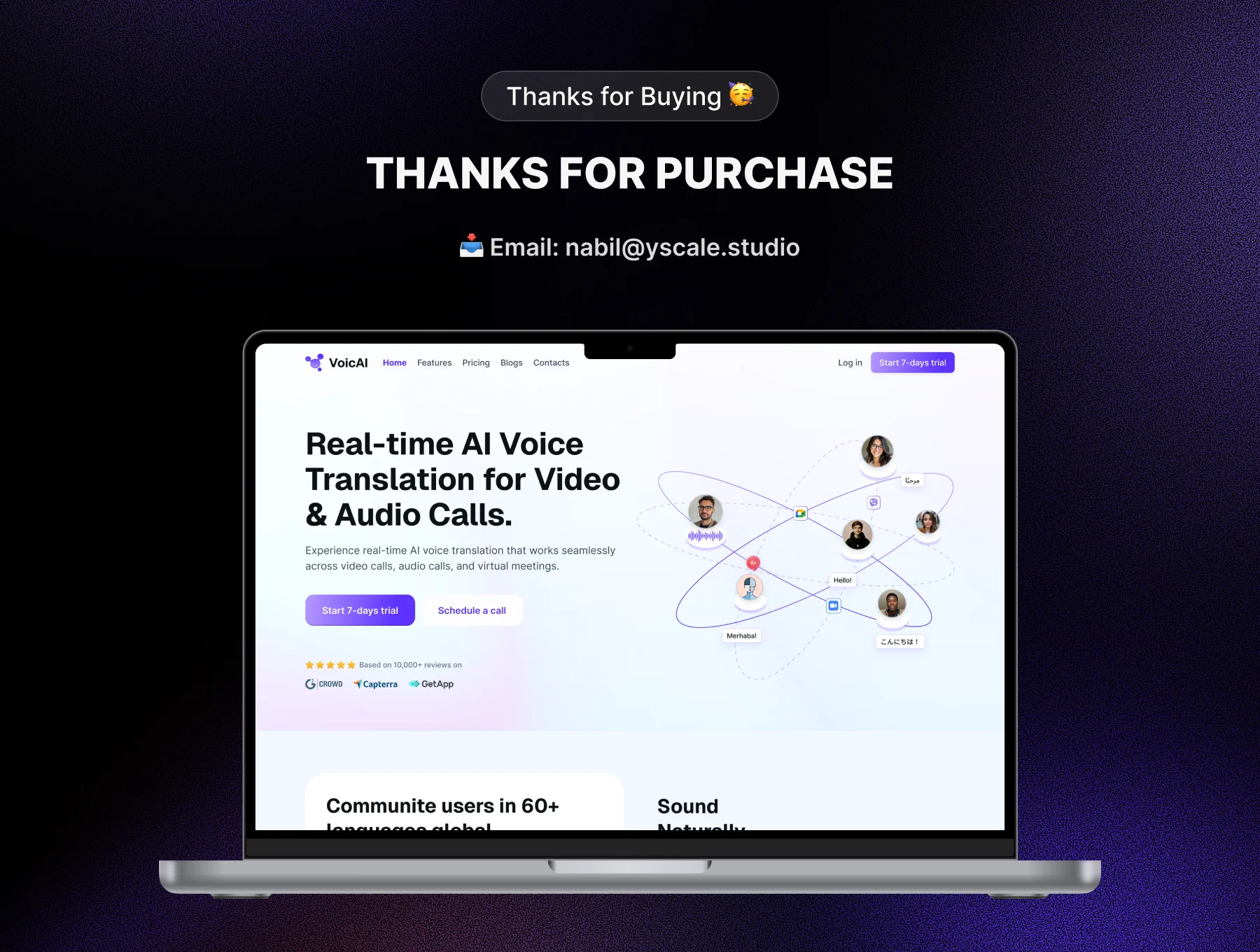 Real Time AI Translator Landing Page - VoicAI 6
