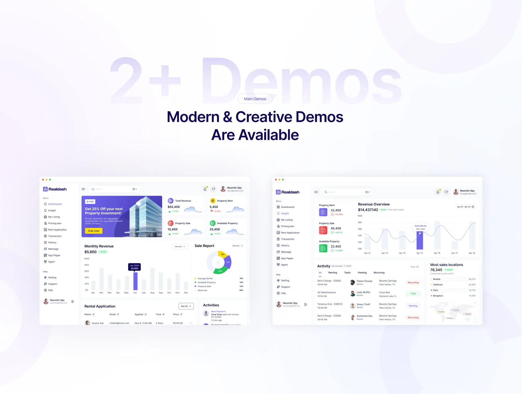 Realdash - Real Estate Admin Dashboard Figma UI Kit Template 3