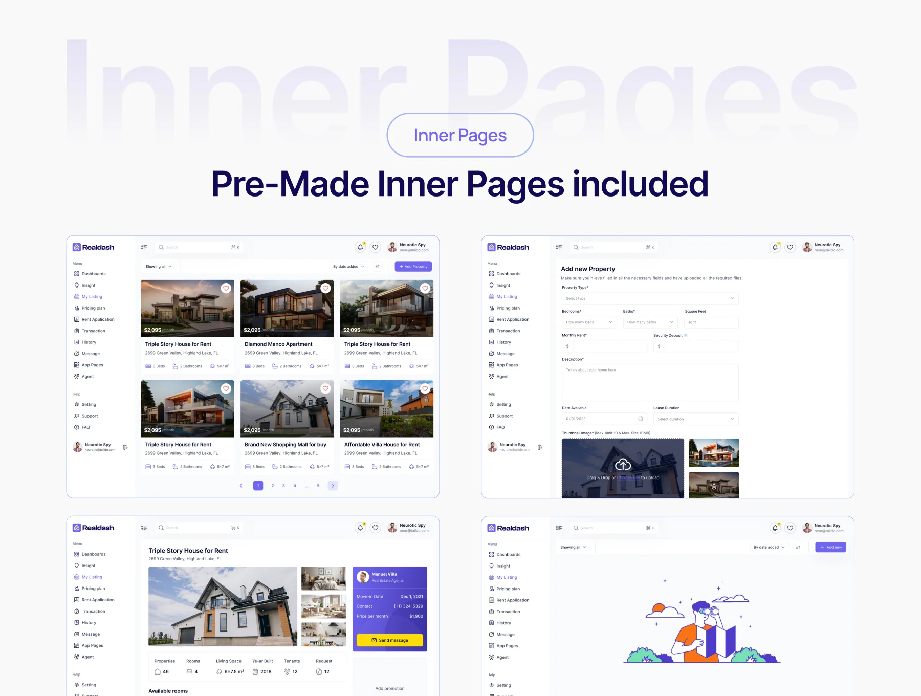 Realdash - Real Estate Admin Dashboard Figma UI Kit Template 7