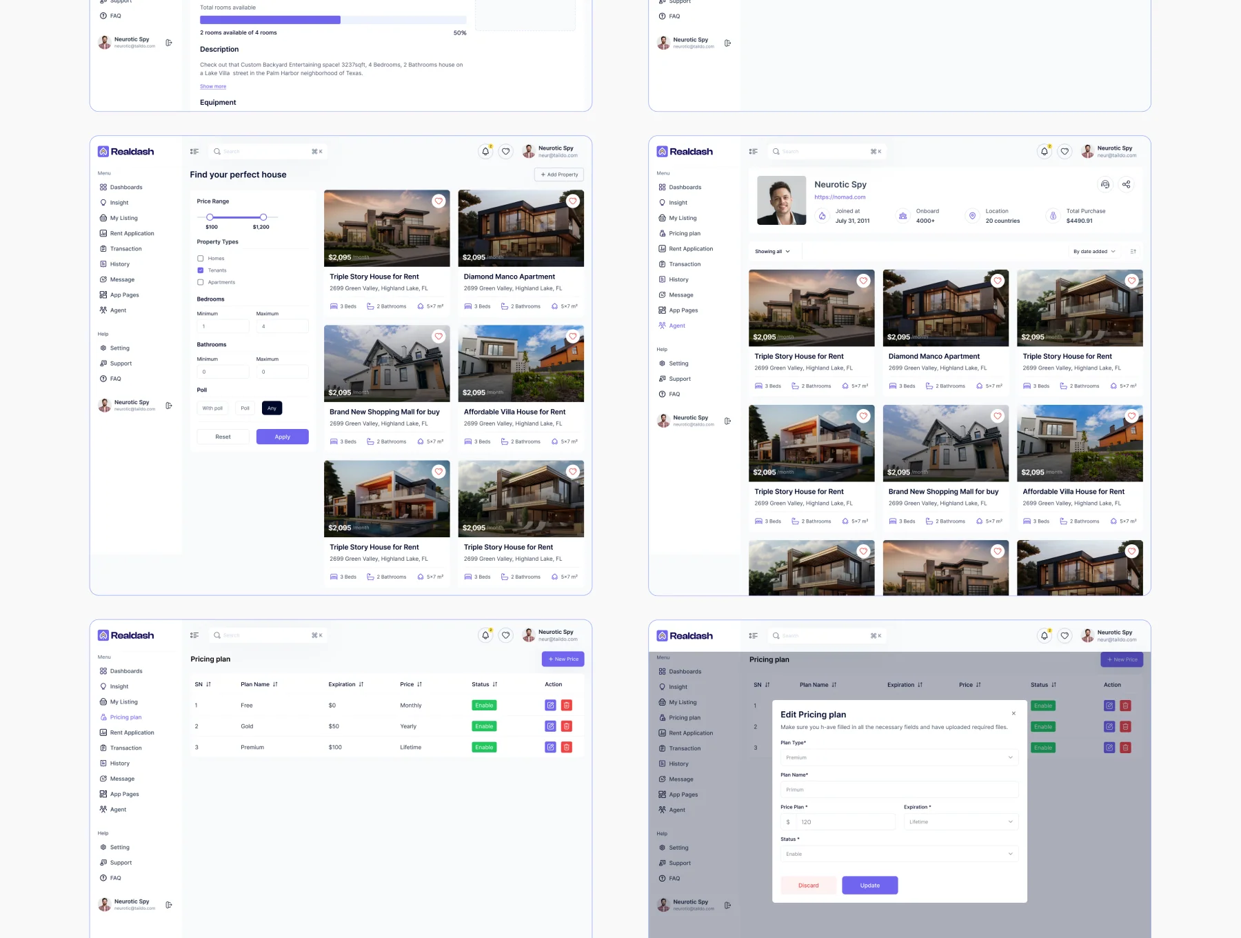 Realdash - Real Estate Admin Dashboard Figma UI Kit Template 8