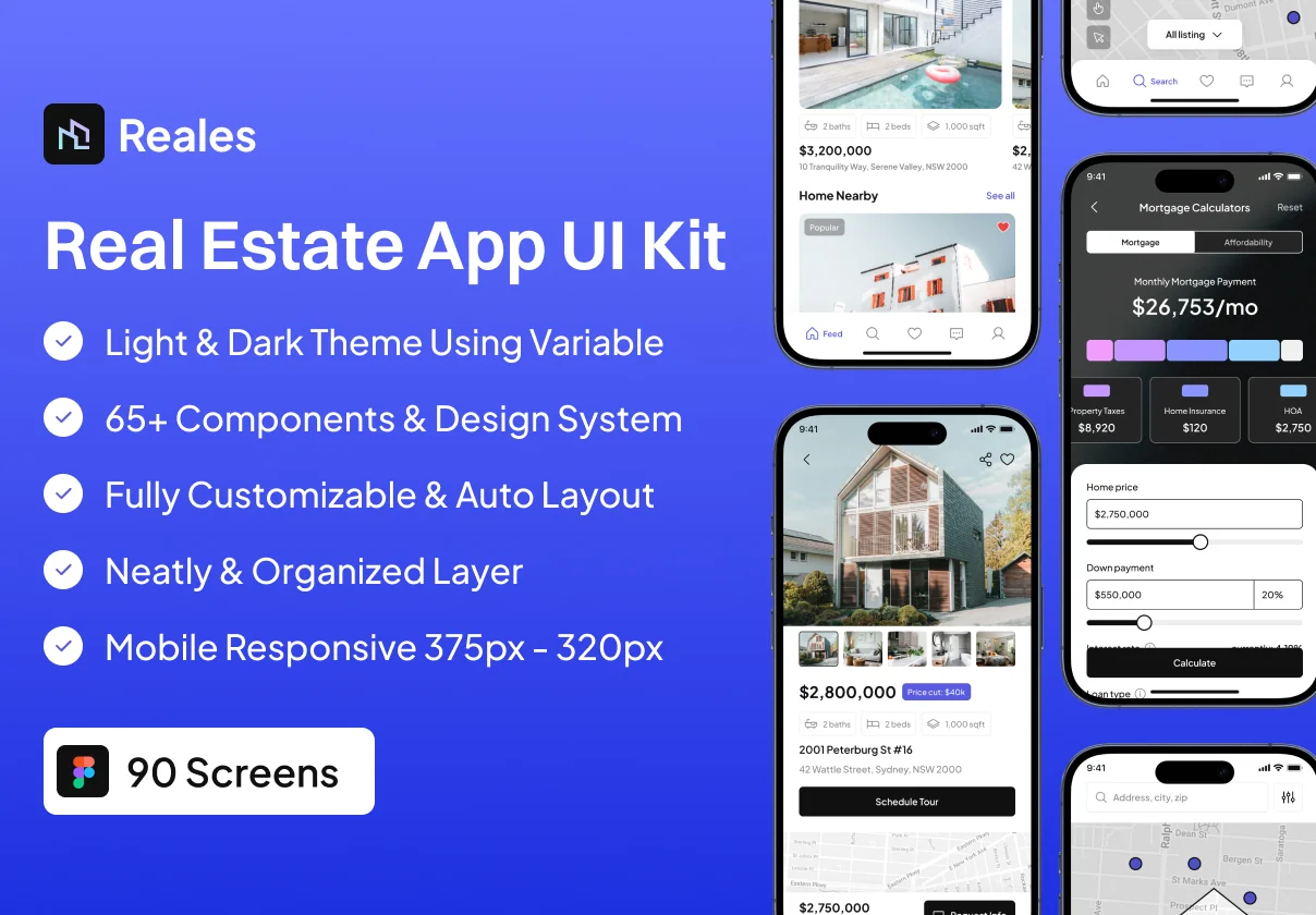 Reales - Real Estate App UI Kit