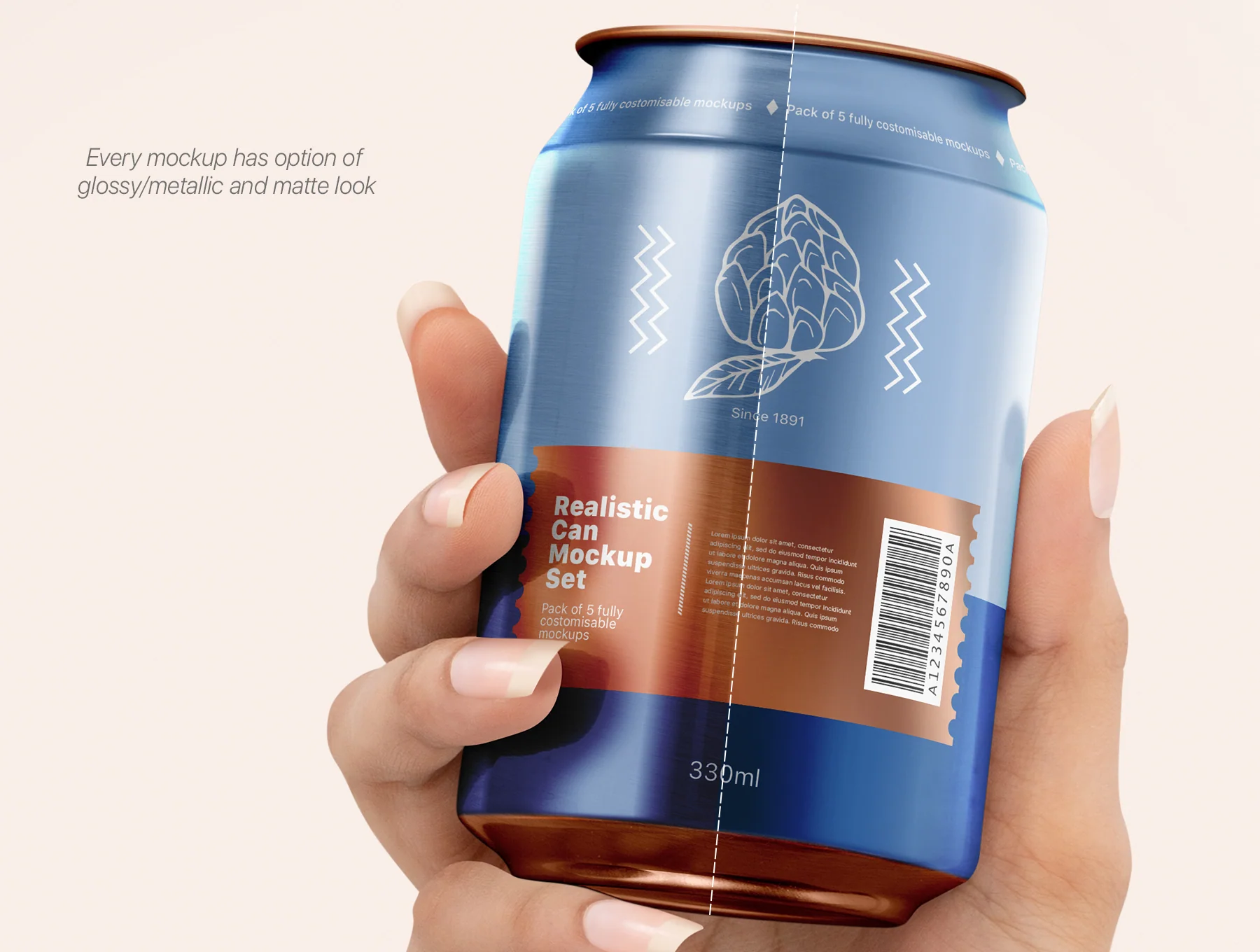 Realistic Can Mockup Set 2