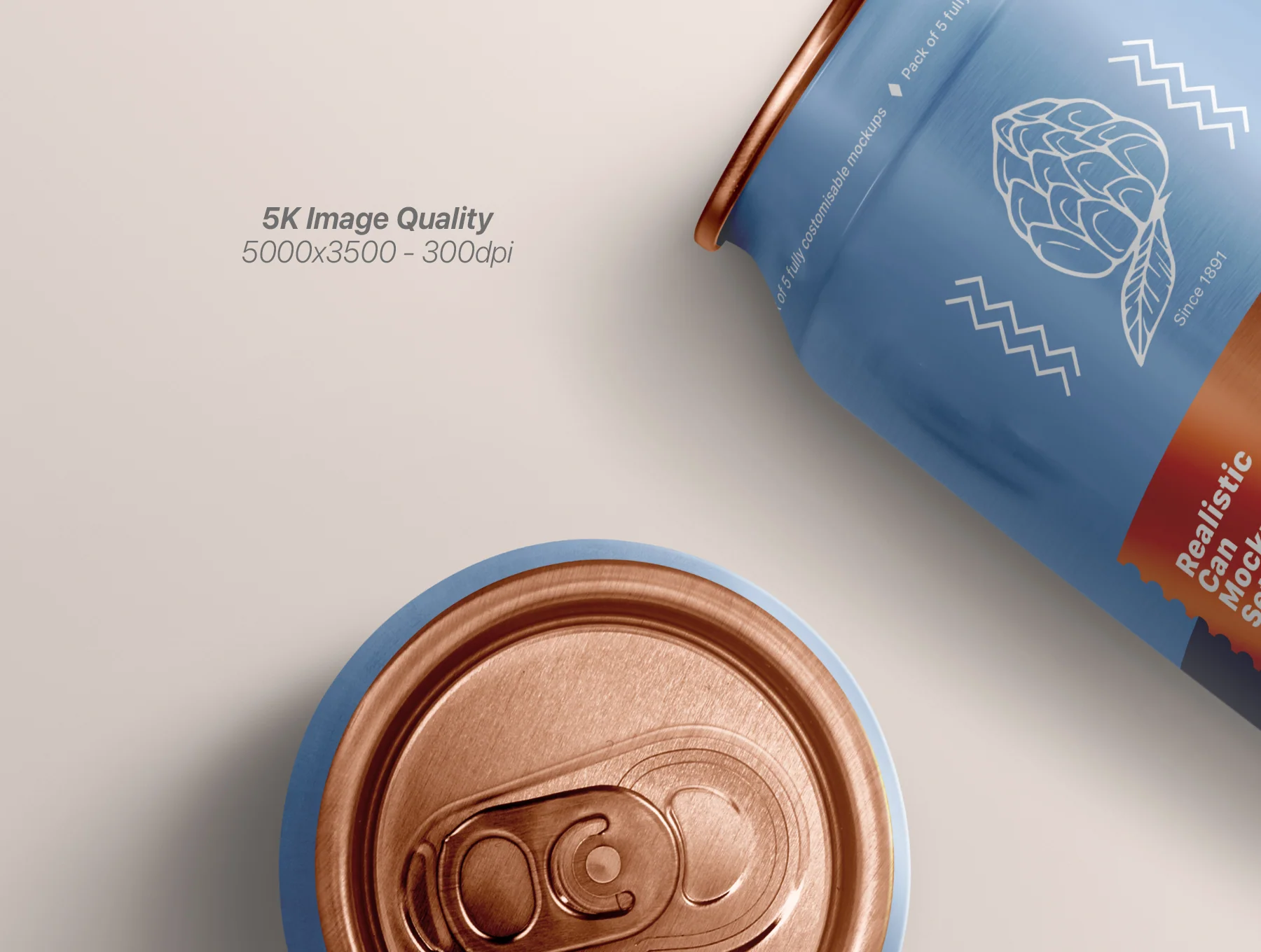 Realistic Can Mockup Set 3